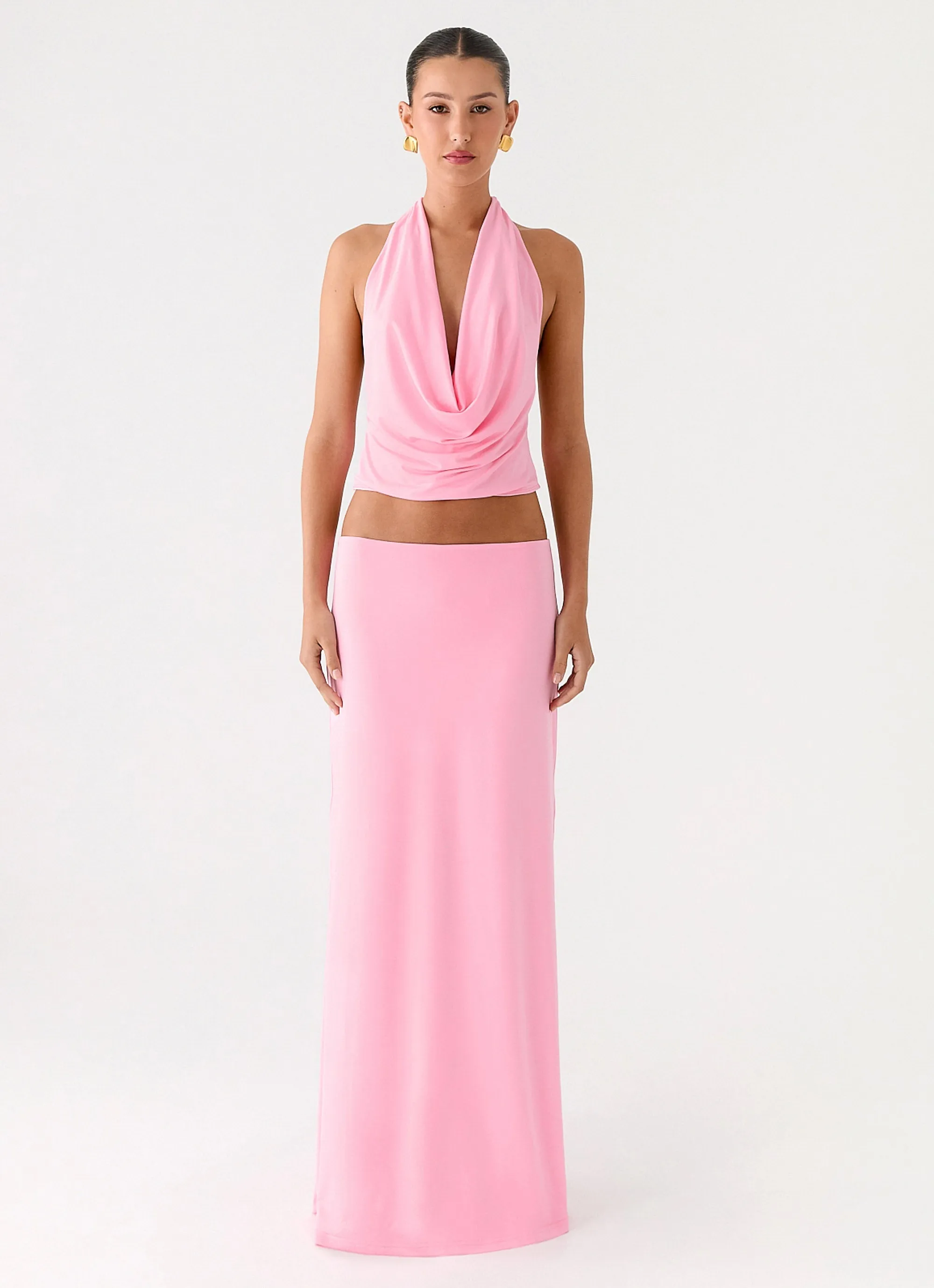Flexible Ankle Cuffs Ashi Maxi Skirt - Pink