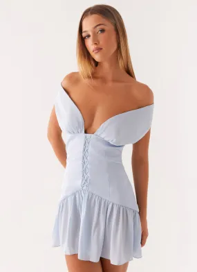 Dear Diary Mini Dress - Pastel Blue Unisex style