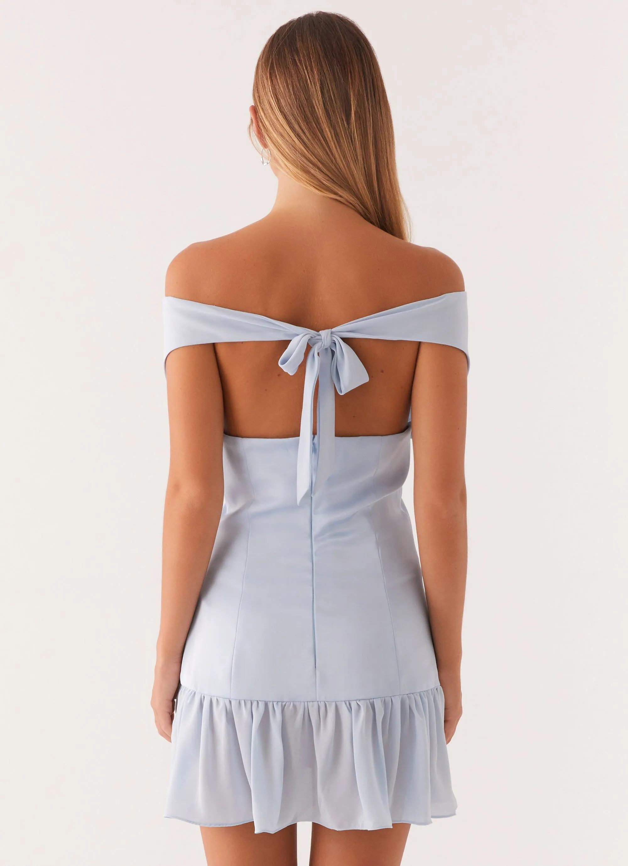 Dear Diary Mini Dress - Pastel Blue Light Wear Elastic hemline