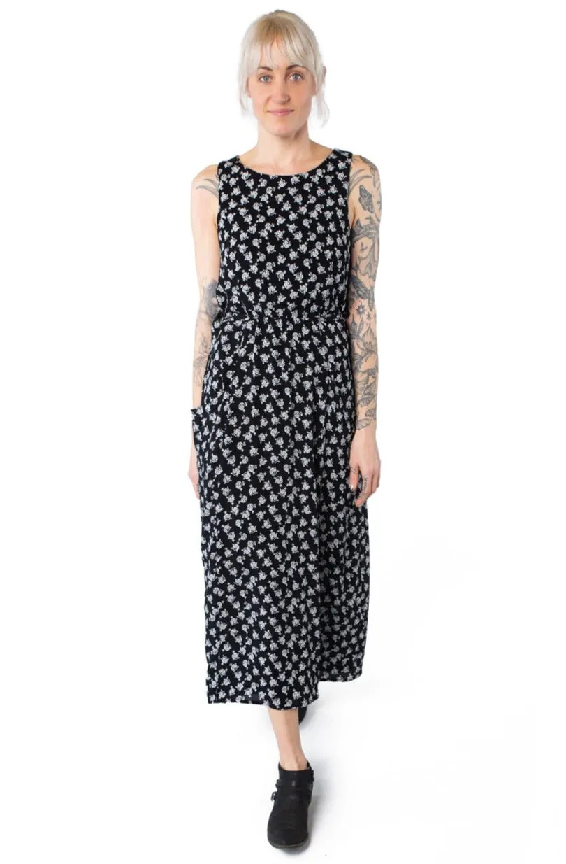 Rhiannon Dress in Black Rose Crepe Work Comfort