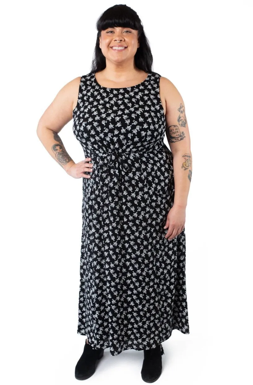 Versatile Wearable Rhiannon Dress in Black Rose Crepe