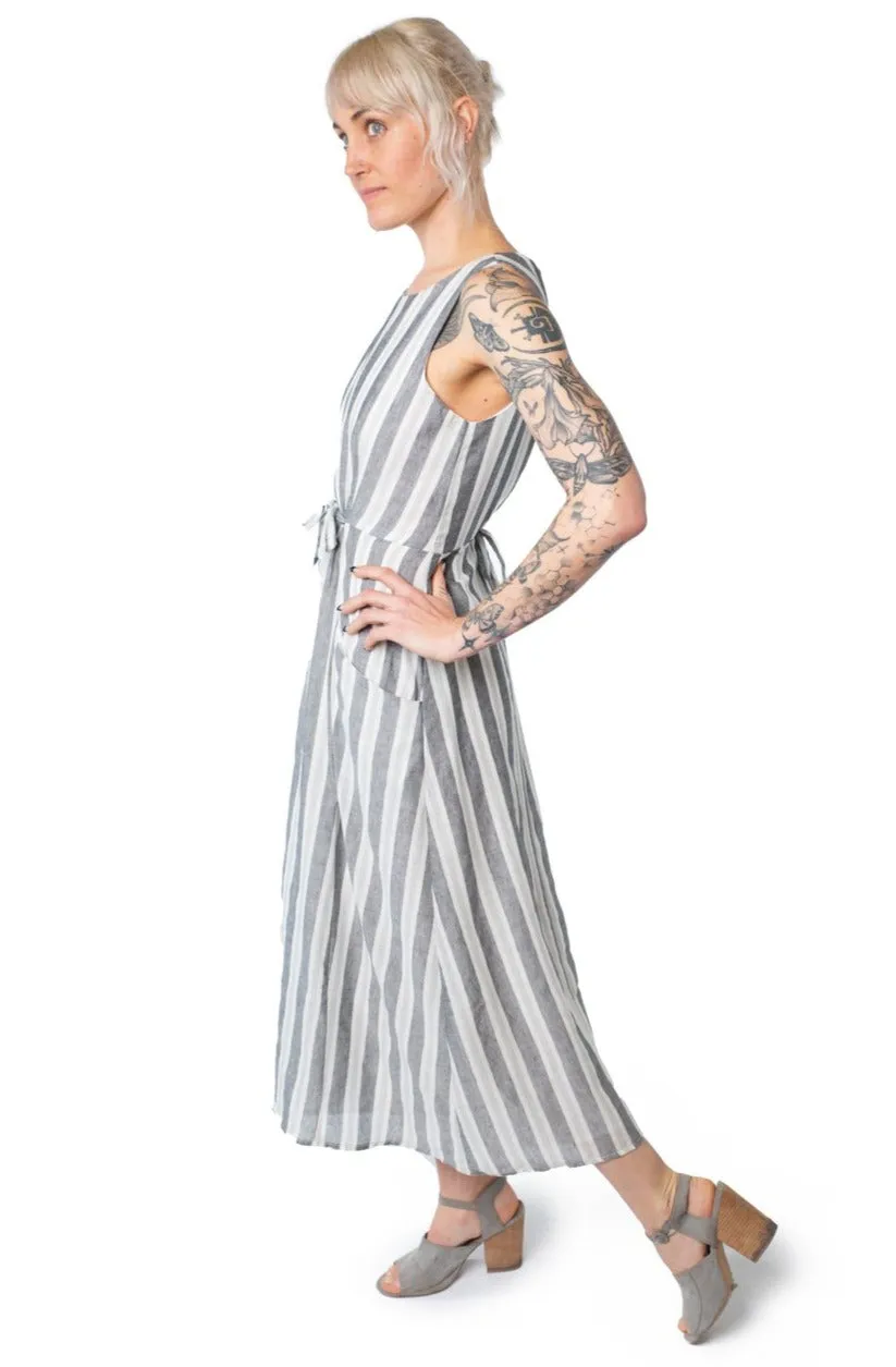 Perfectly Tailored Rhiannon Dress in Stone Stripe