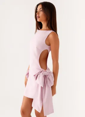 Rhodes Bow Mini Dress - Pink Shade Glow Casual Edge