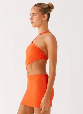 Riano Cut Out Mini Dress - Fire Orange Work Appropriate