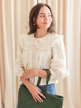 NoSlipGripperBand Natalie Peter Pan Collar Blouse