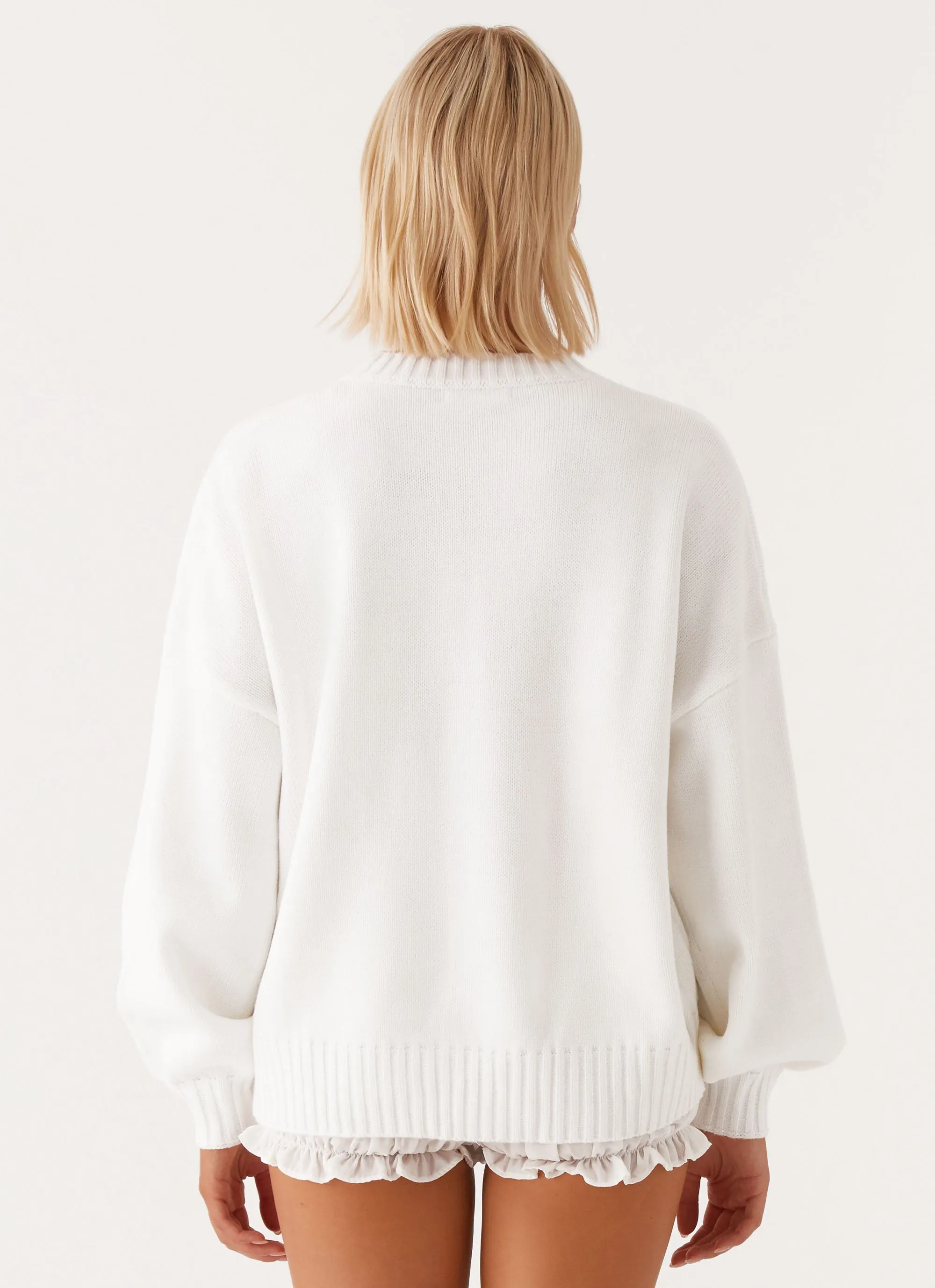 Paddington Oversized Knit Sweater - Ivory Taped Edges Comfortable Urban Piece