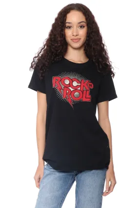 HeatSealed Seams Contrast Stitch Detailing Rock N Roll Tee