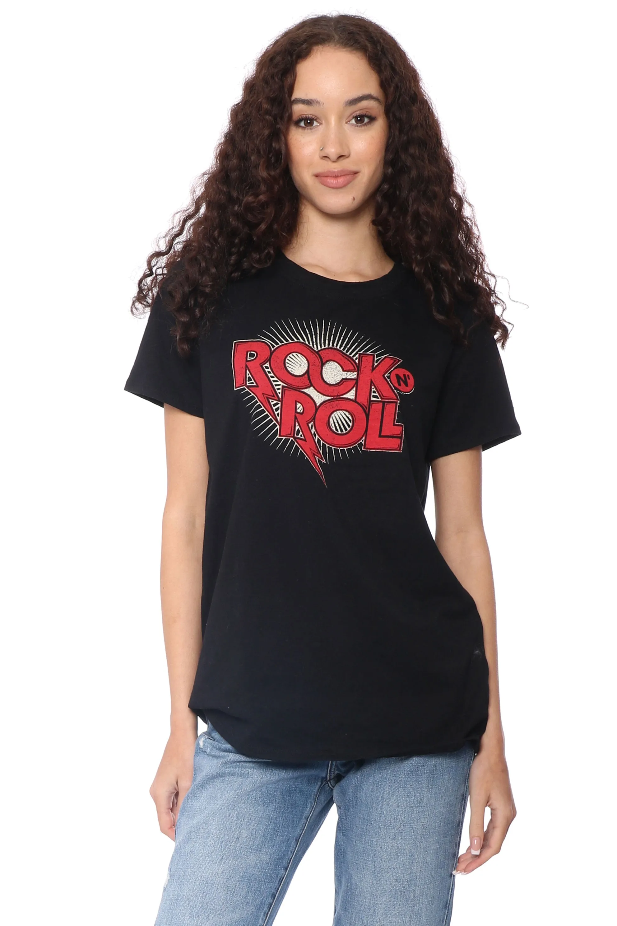 HeatSealed Seams Contrast Stitch Detailing Rock N Roll Tee