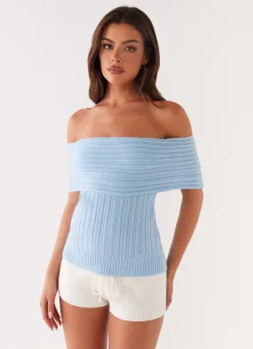 Rosen Knit Top - Blue Hooded Design Modular Layering System