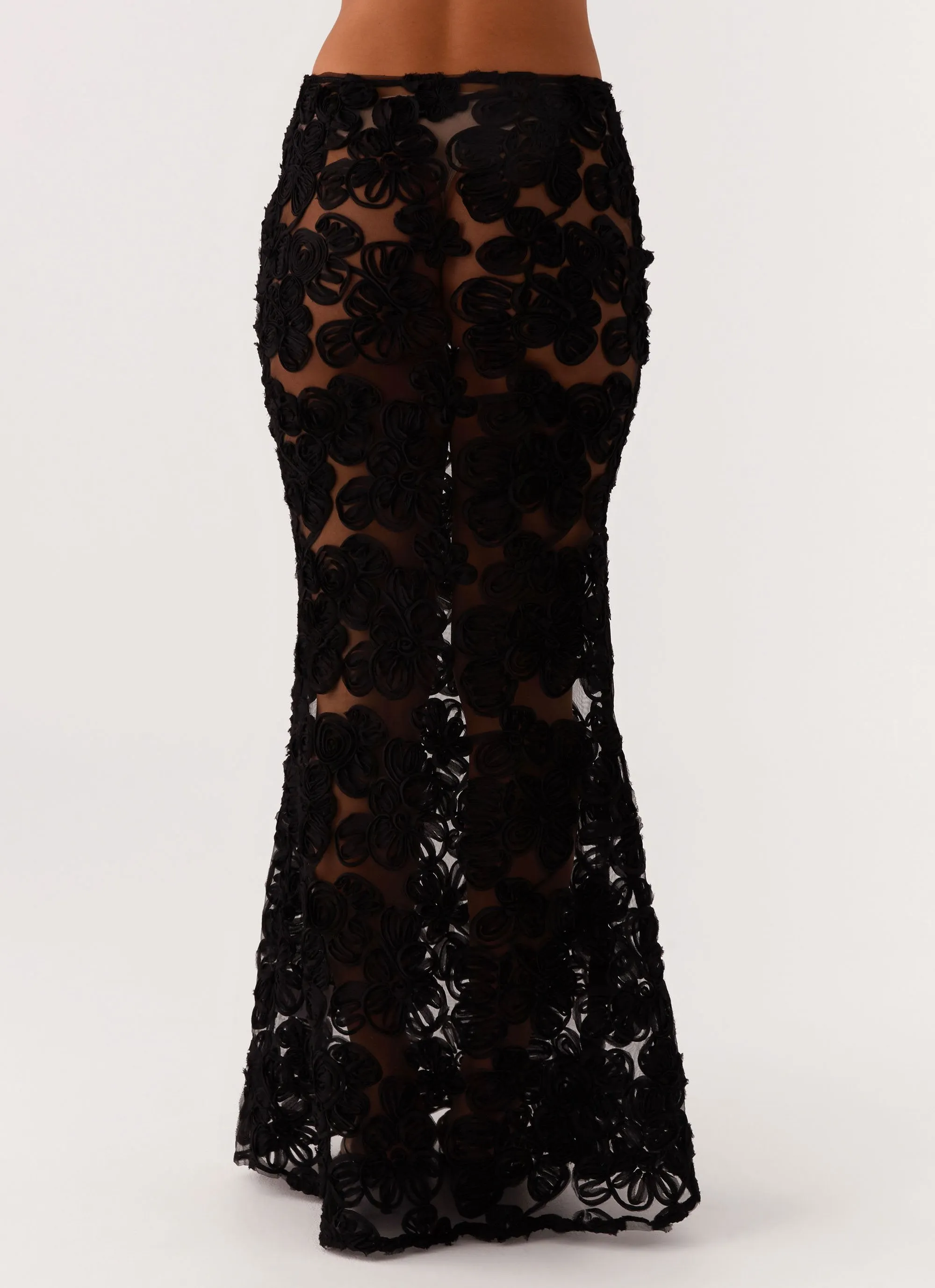 Fiorella Floret Maxi Skirt - Black Cashmere Touch