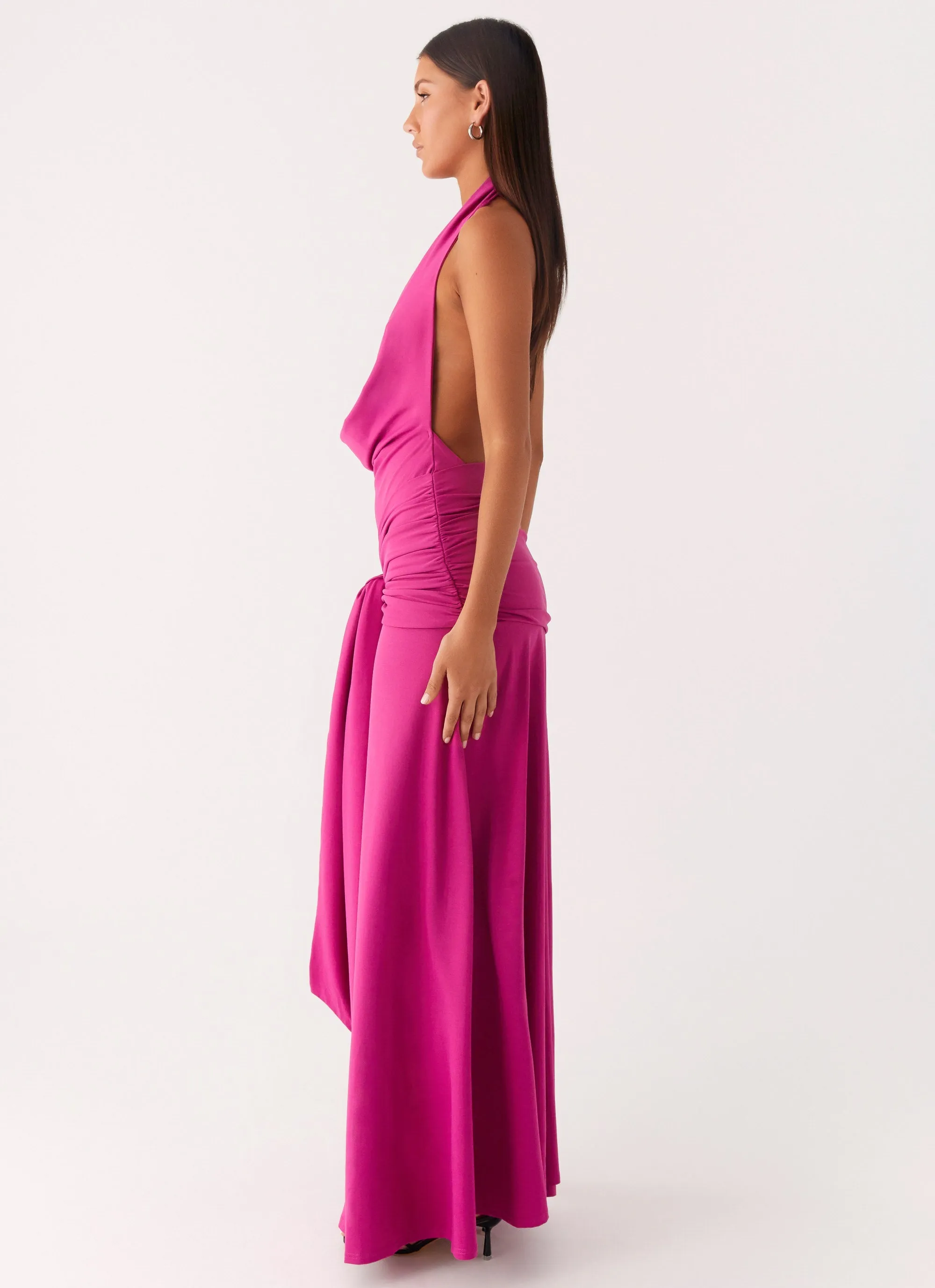 Rowan Ray Cowl Maxi Dress - Fuchsia Mood Layer