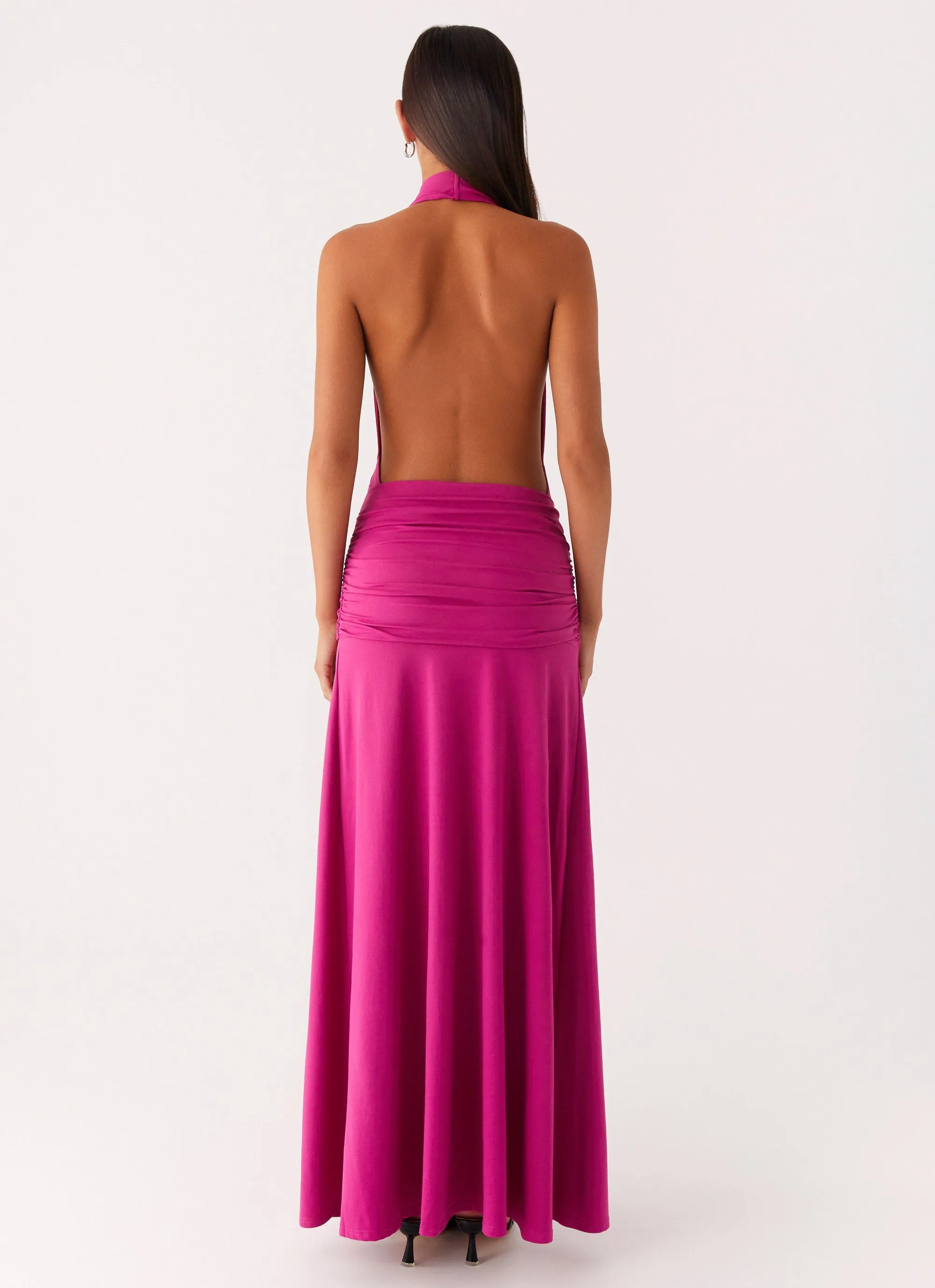 Rowan Ray Cowl Maxi Dress - Fuchsia Summer Friendly effortless grace