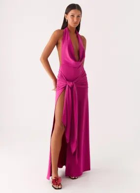 Street Ease Rowan Ray Cowl Maxi Dress - Fuchsia