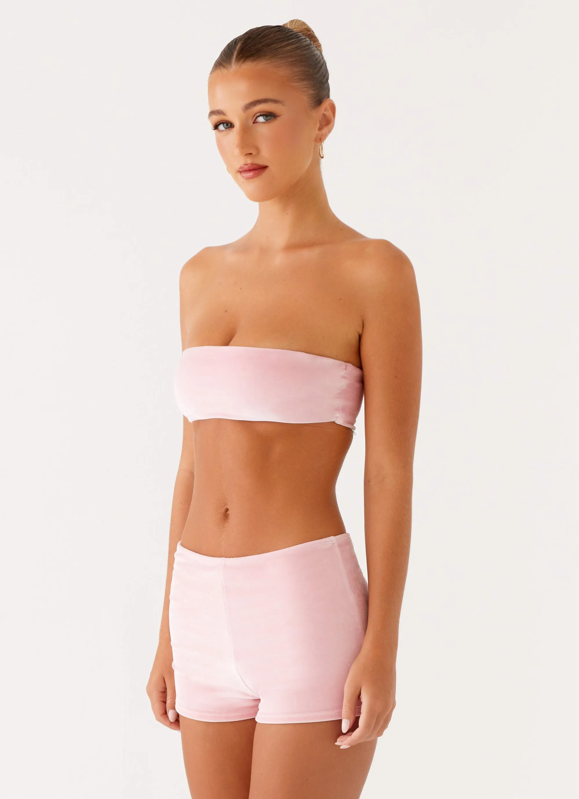 Ventilated Channel Design Natalina Bandeau Swim Top - Pink