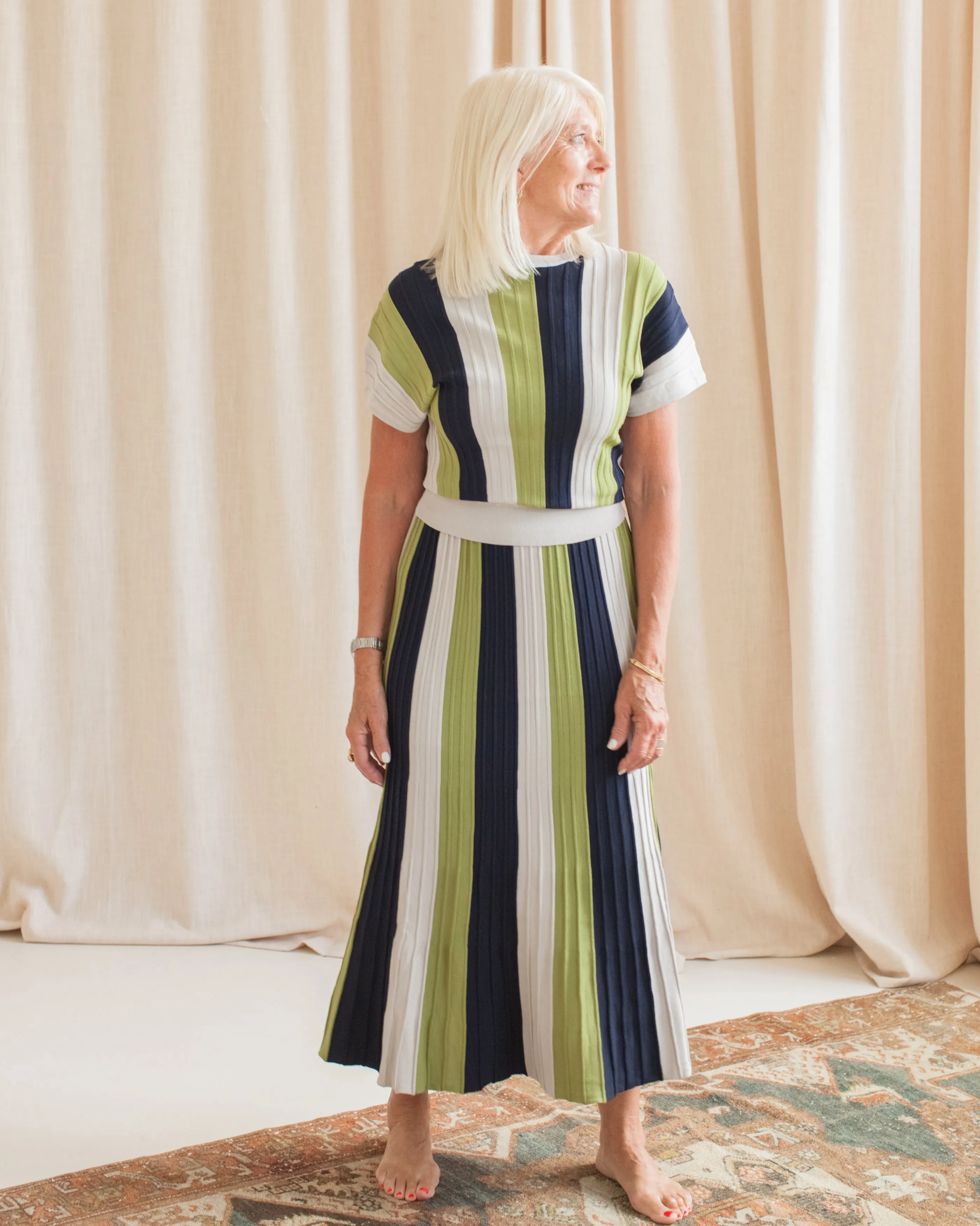 Ruby Knit Skirt Button Down Collar Style Seamless Design