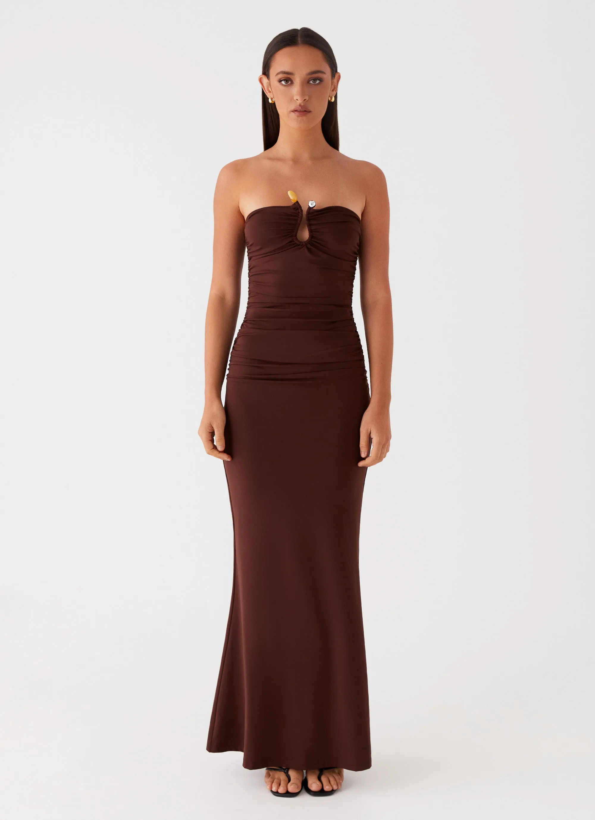 Back Glow Weekend Feel Rudy Maxi Dress - Brown