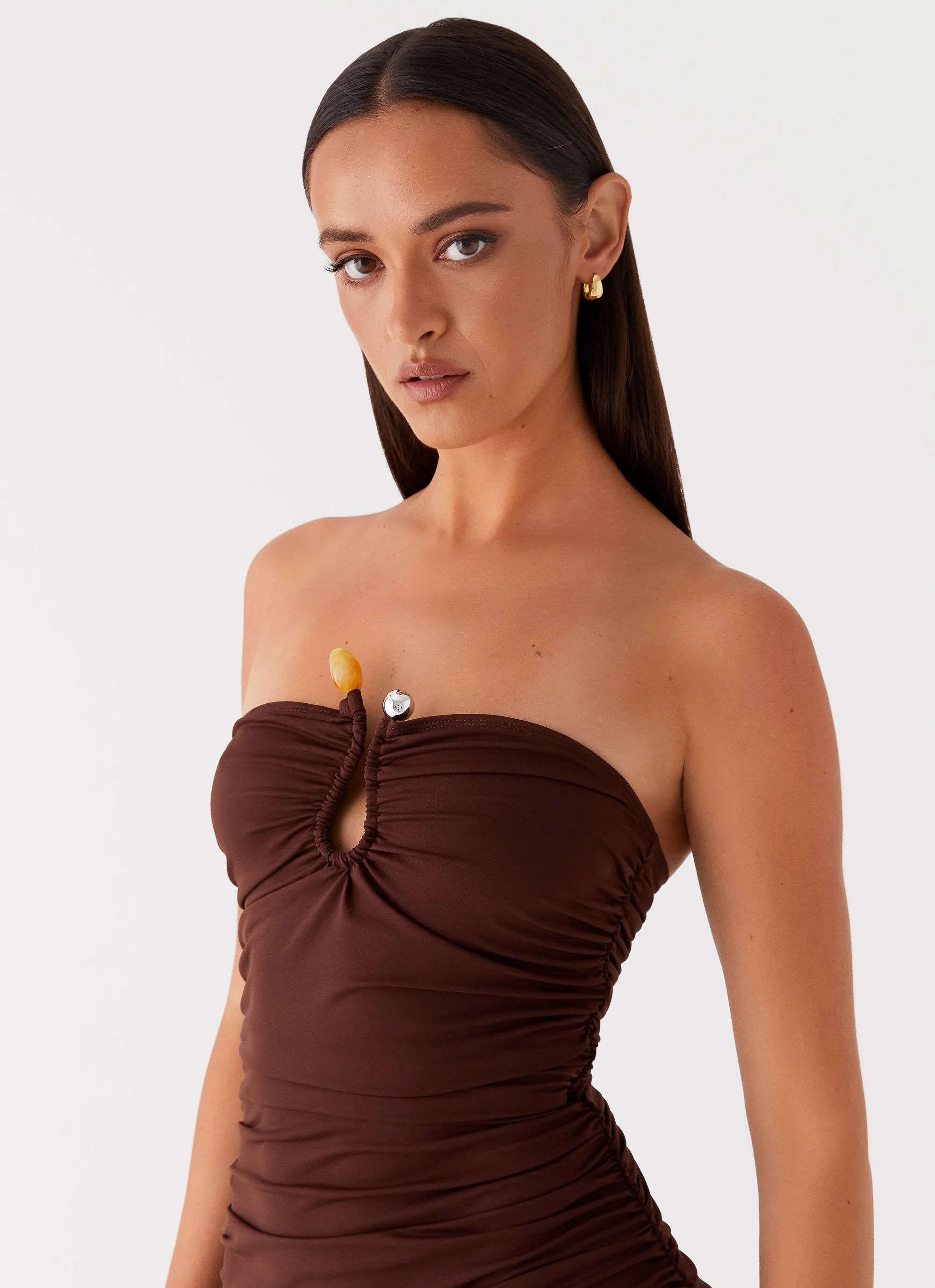 Rudy Maxi Dress - Brown Luxury-Fabric