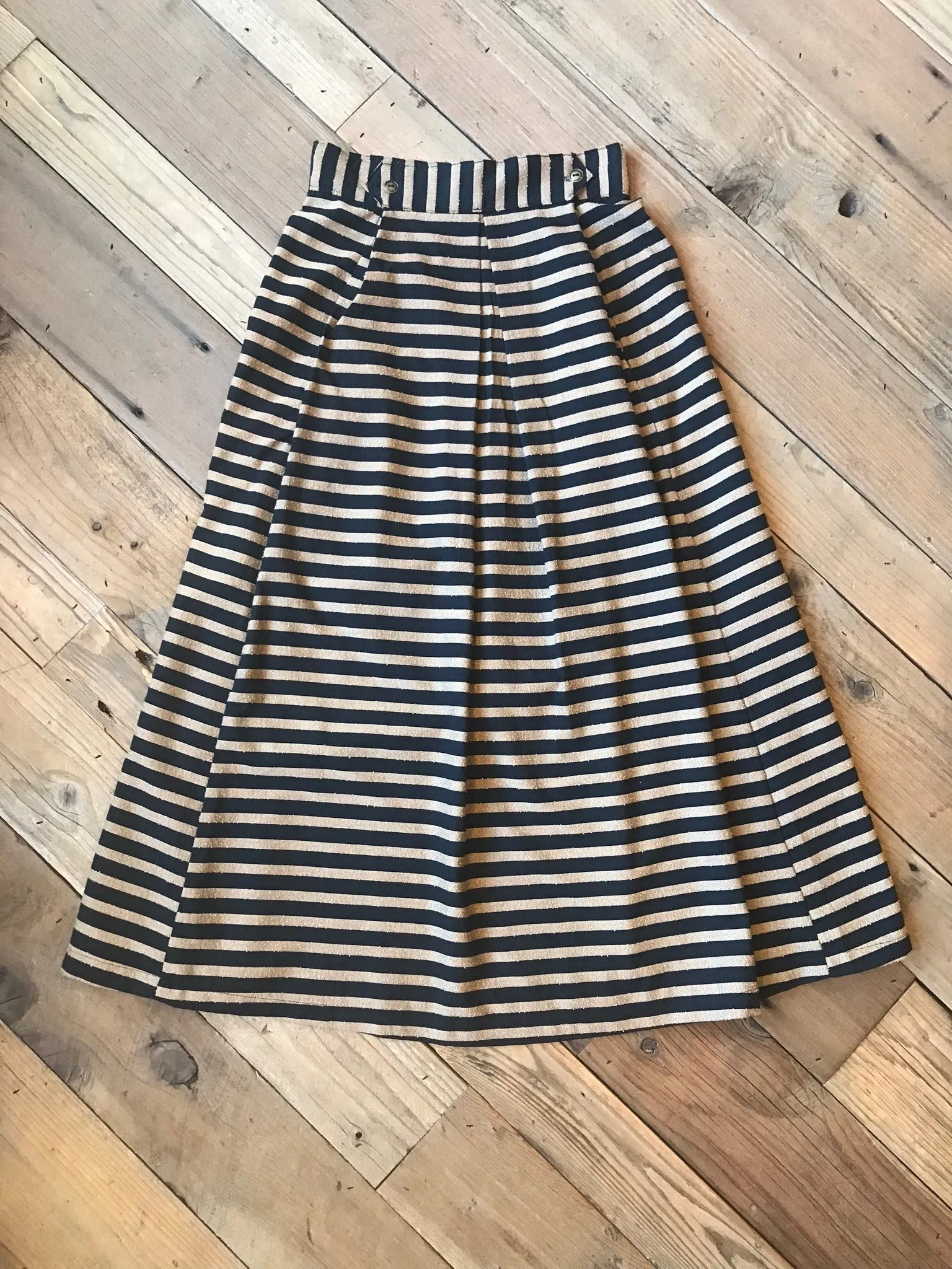 Rue Skirt in Black Stripe Fit For Movement Cropped hem