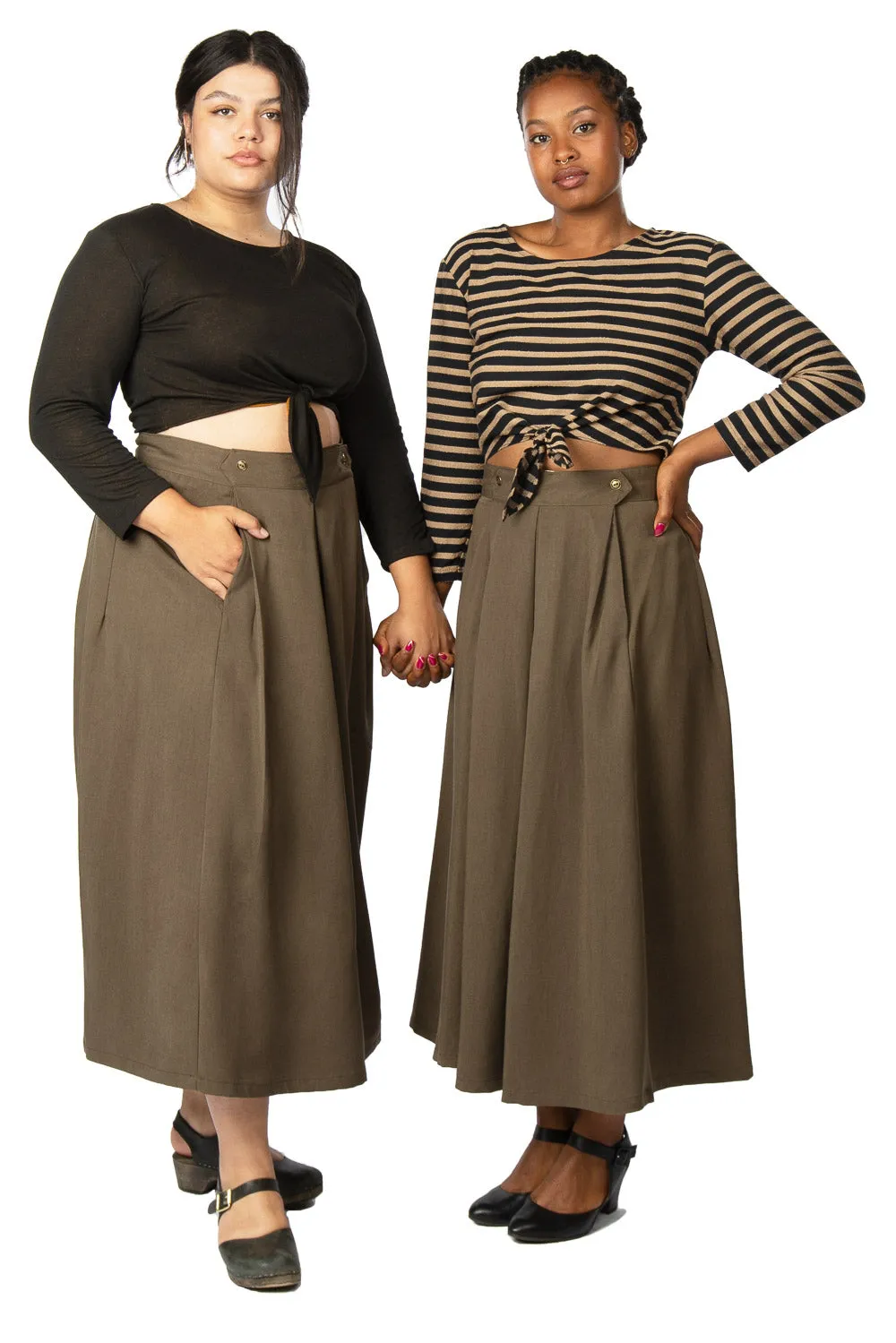 Rue Skirt in Olive Tencel Modular Pocket System