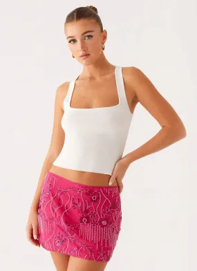 Classic Design Adored By You Mini Skirt - Fuchsia