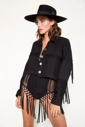 Farrah Jacket- Black Low Profile Fastening