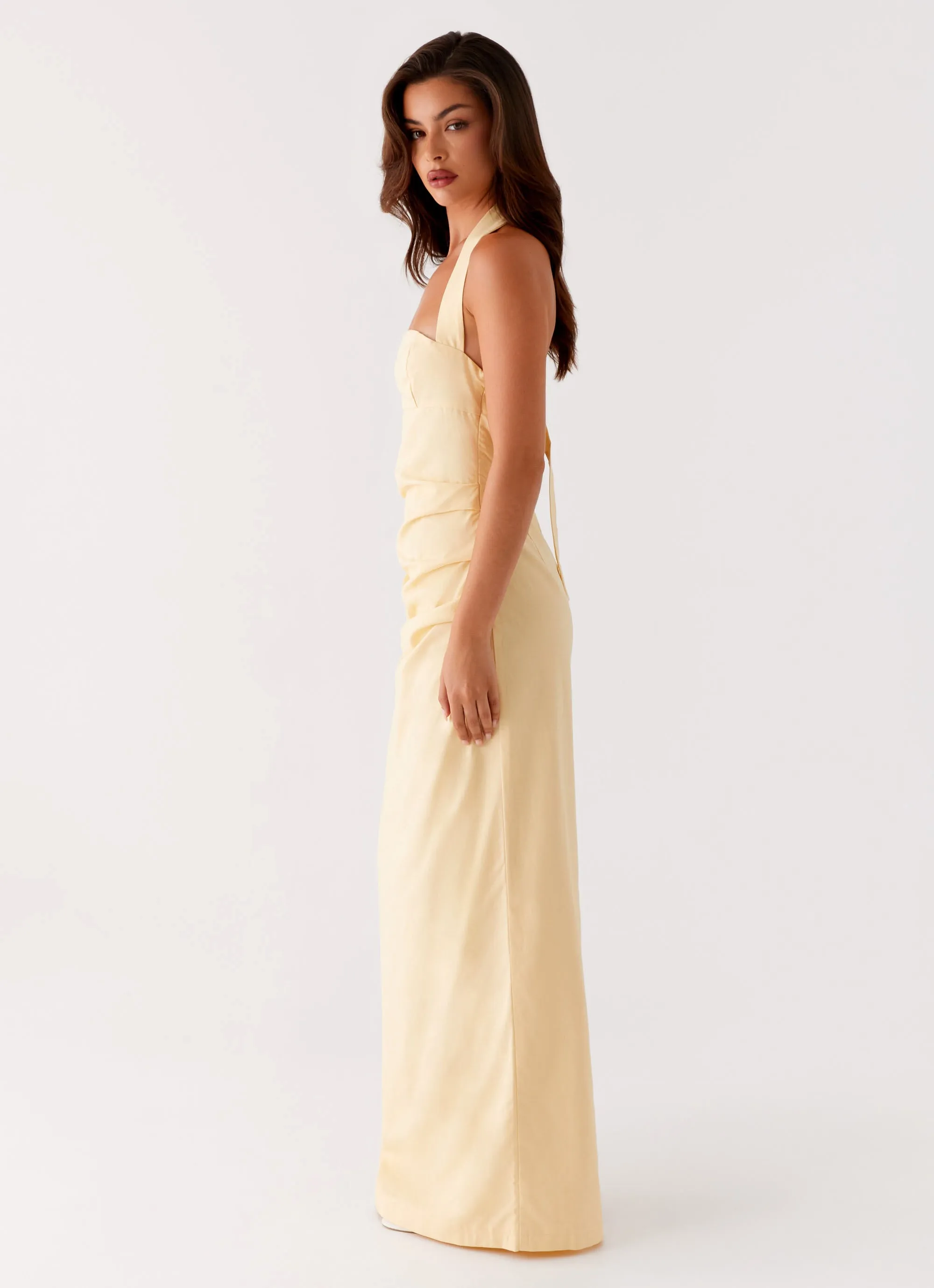 Pure Tone Rumour Has it Maxi Dress - Yellow