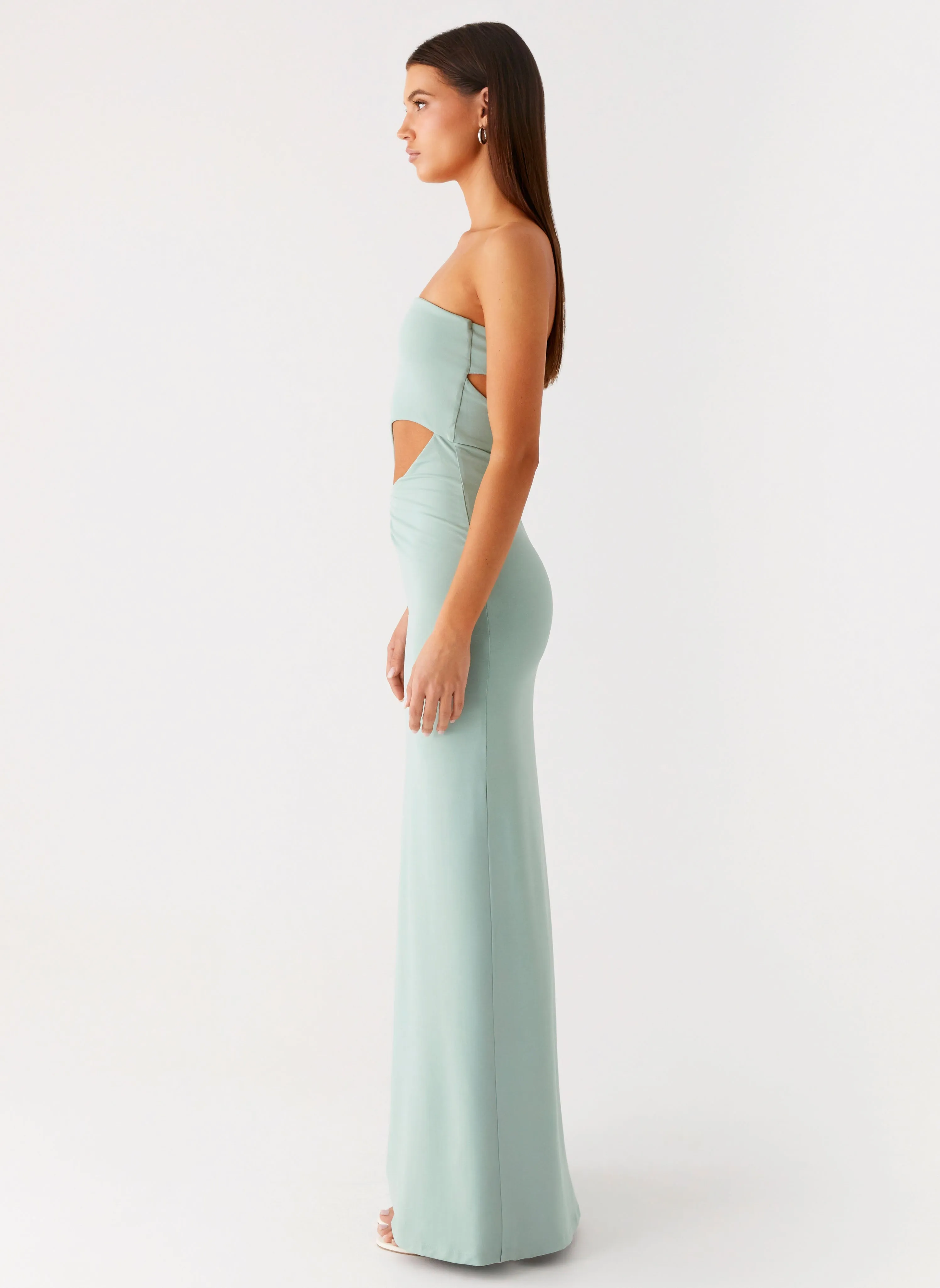 Laurella Maxi Dress - Sage Wide Hemline Modest Look