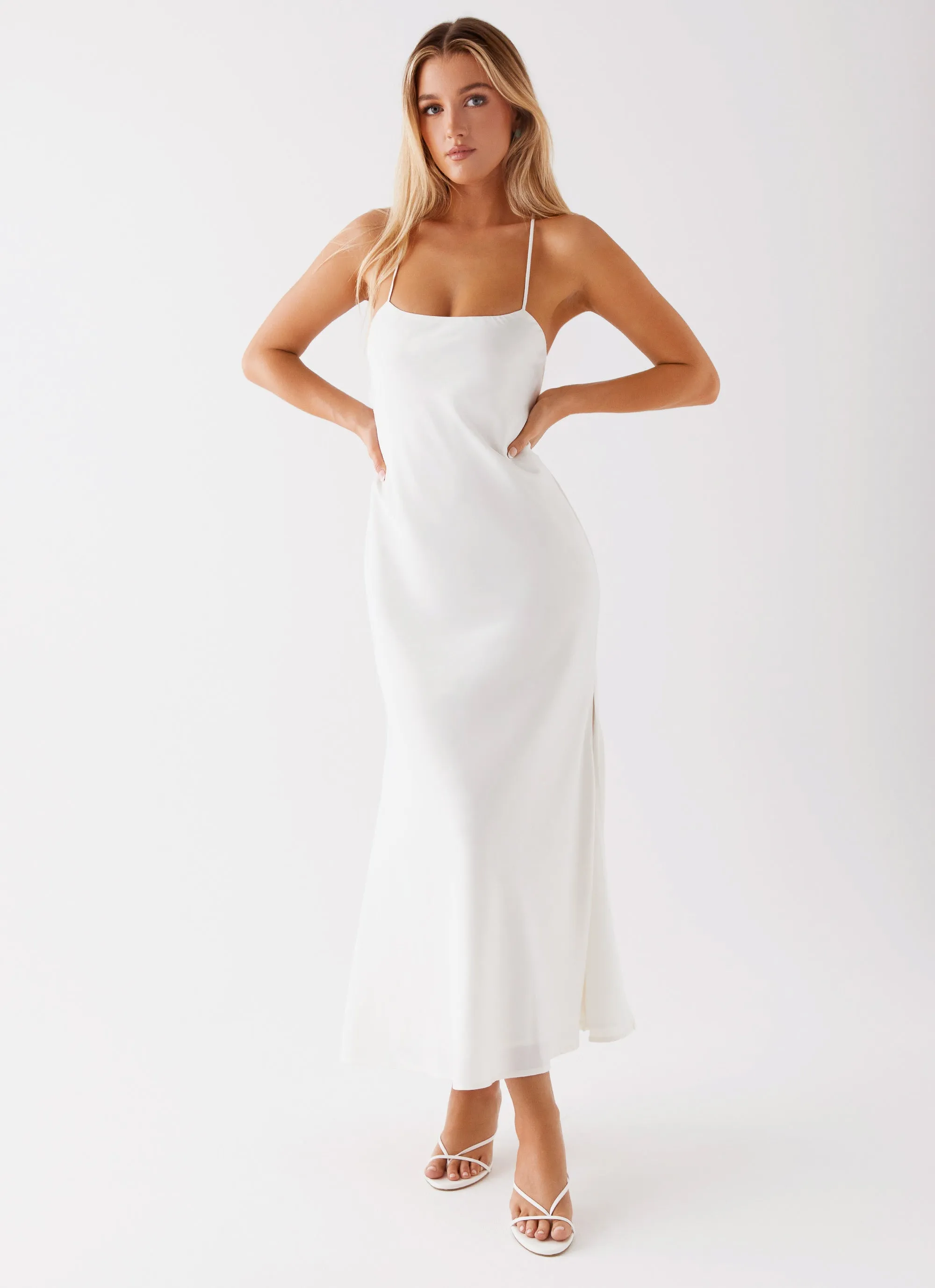 Runway Royalty Maxi Dress - White Durable-Fabric Seasonal Must-Have