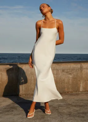 Runway Royalty Maxi Dress - White Feminine empire waist dress Stylish Choice
