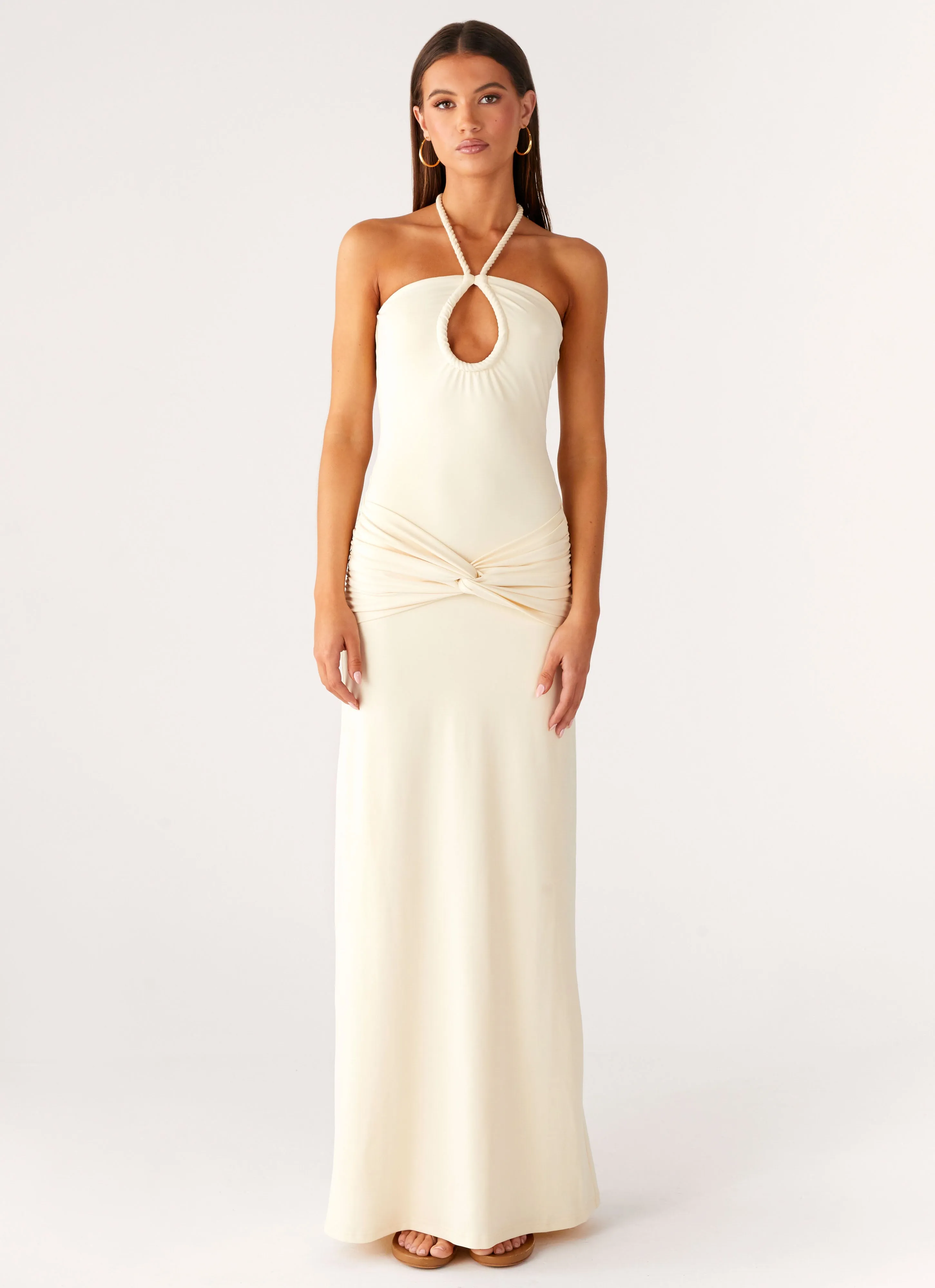Back-Zip Versatile Cut Sacred Maxi Dress - Yellow