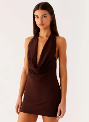 Saffron Skies Mini Dress - Chocolate Calm Flow
