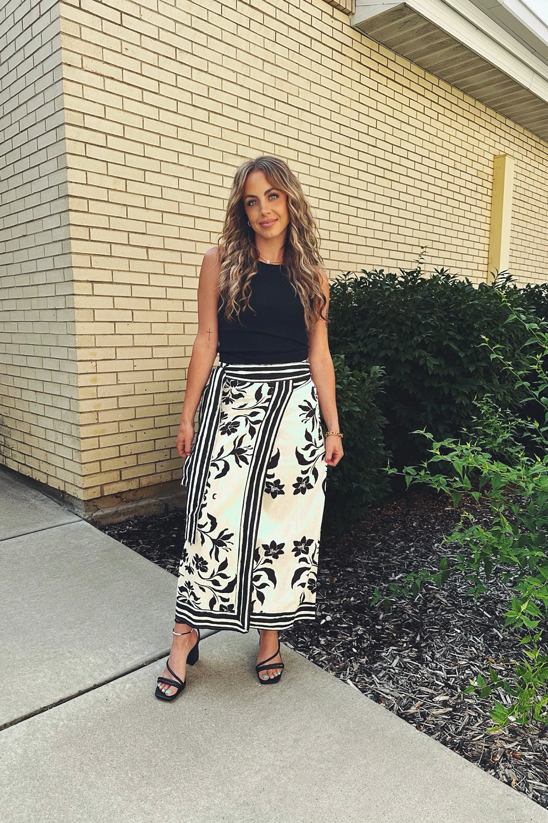 Thermal Regulating Salt Rinse Linen Wrap Skirt