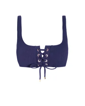 Pastel Shades Samara Top In Navy Texture