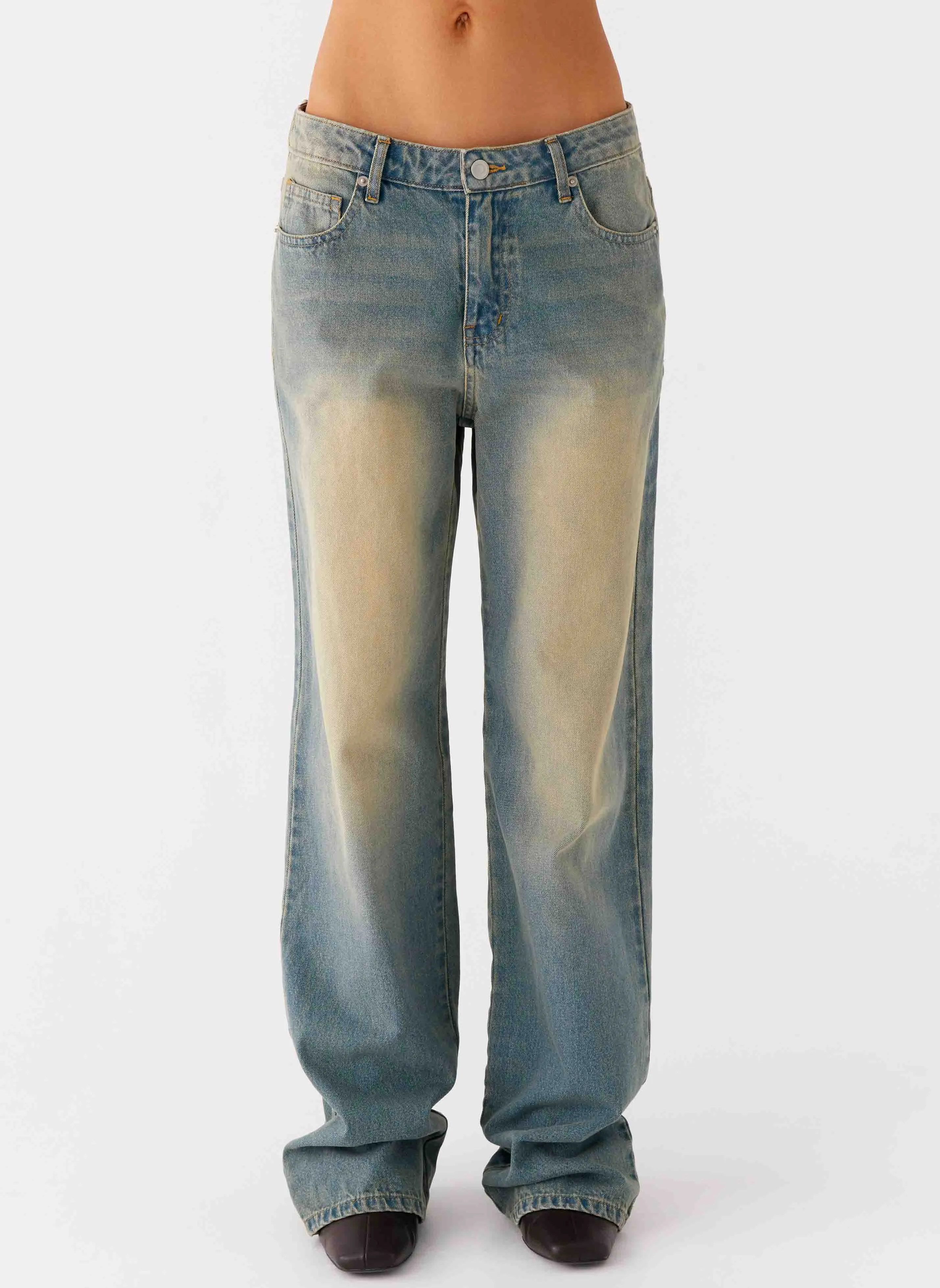 San Diego Straight Leg Jeans - Blue Wash Gym Ready Evening Stroll Rugged Construction
