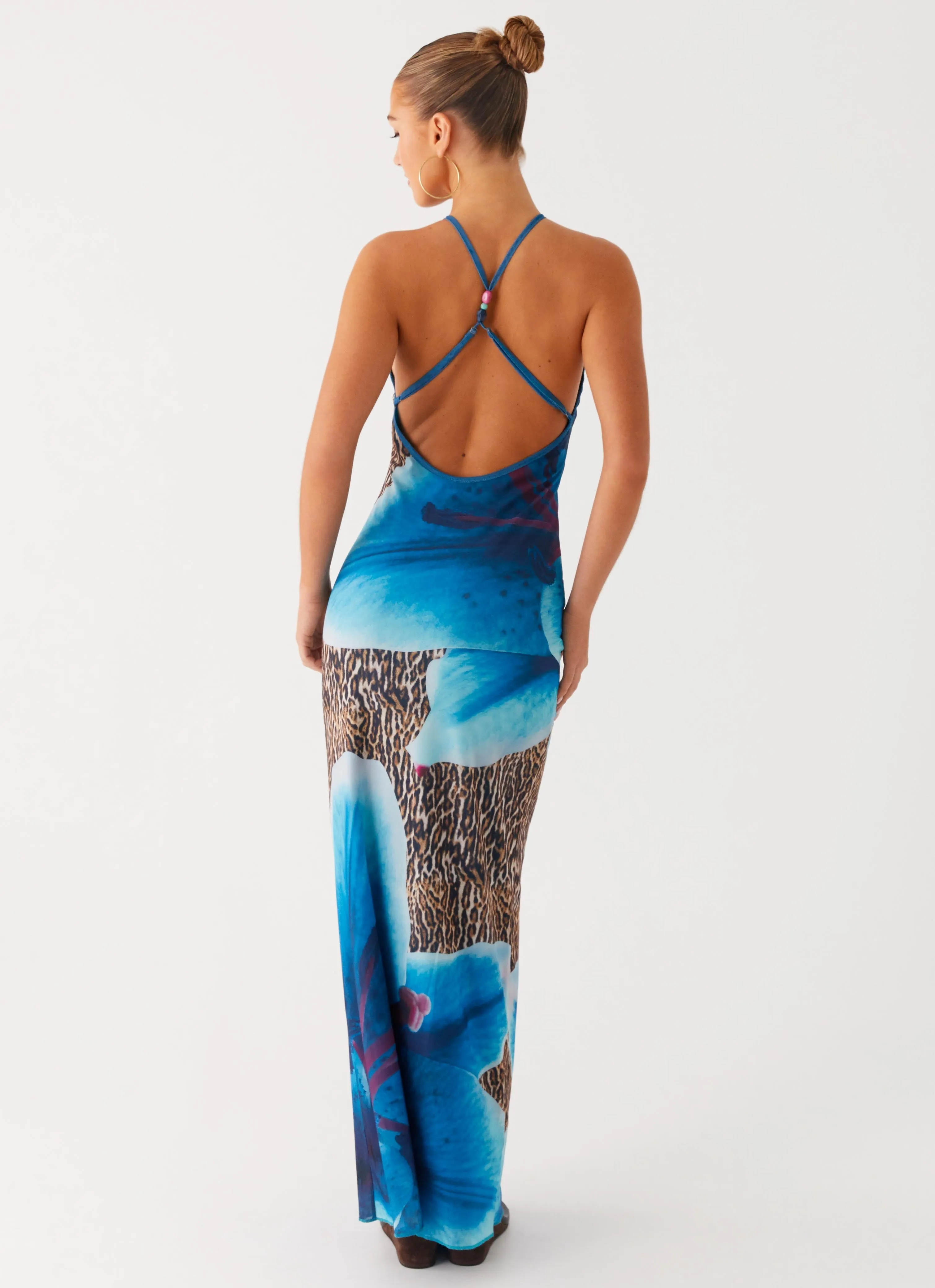 Evening Event Texture Play Sandy Siren Maxi Dress - Cheetah Floral