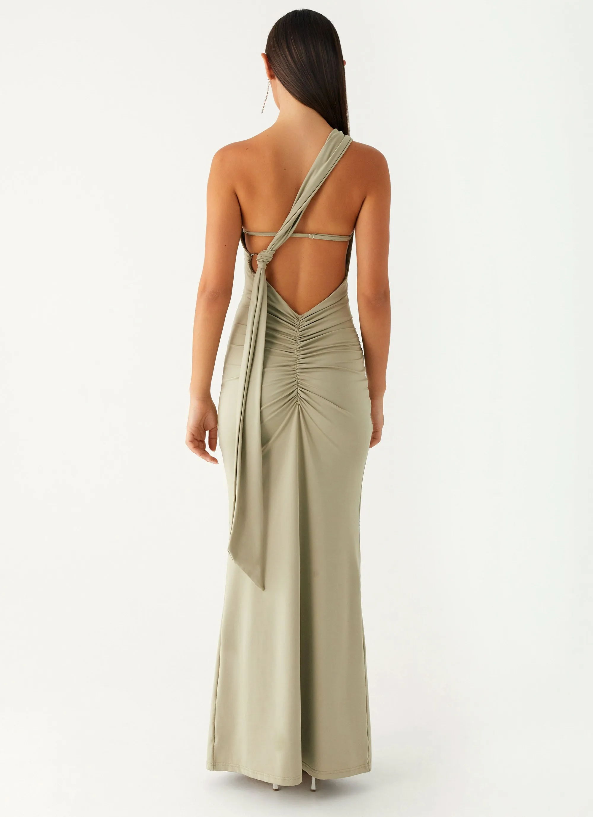 Christie Maxi Dress - Sage Beaded-Edge Sleek Motion