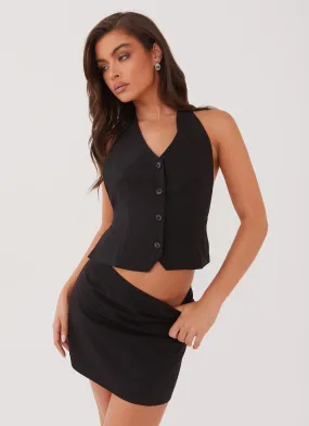 Sarah Mini Skirt - Black yoga session