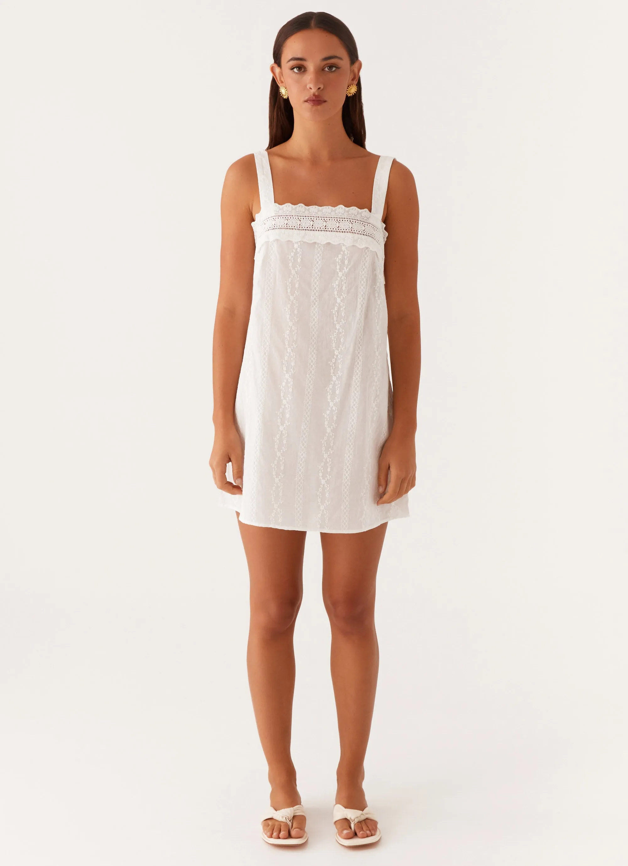 investment piece Calla Broderie Mini Dress - White