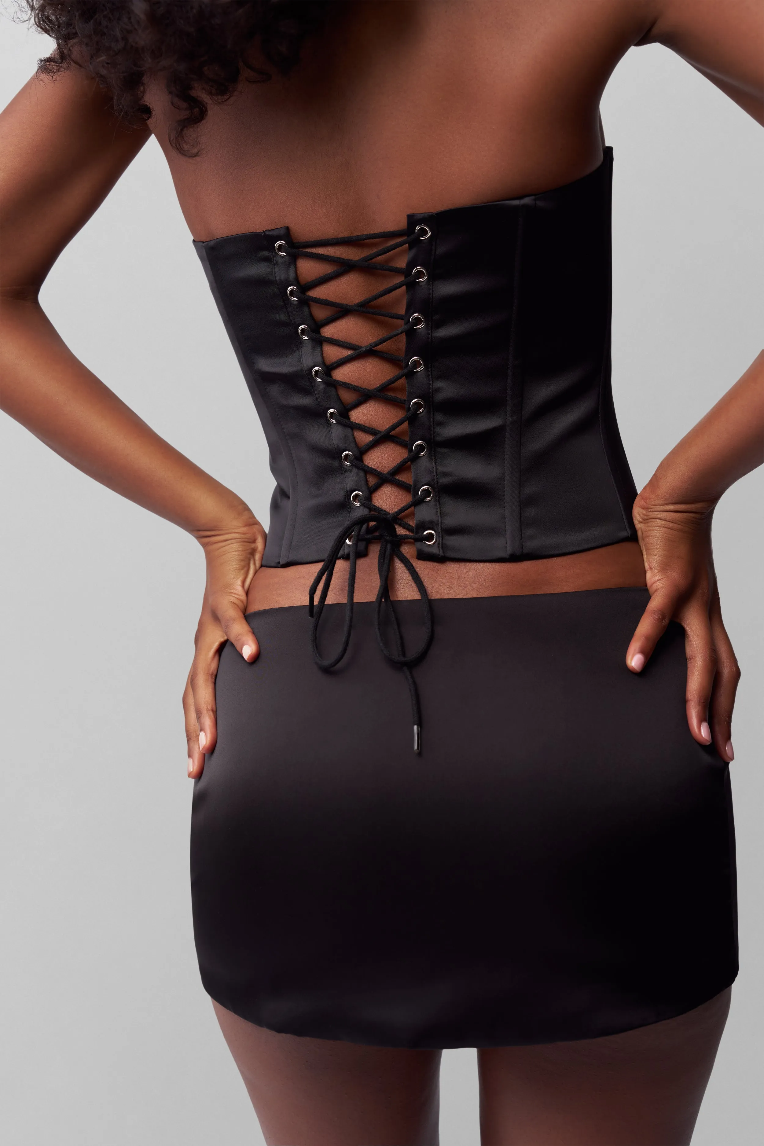 Satin Mini Skirt Crisp Finish