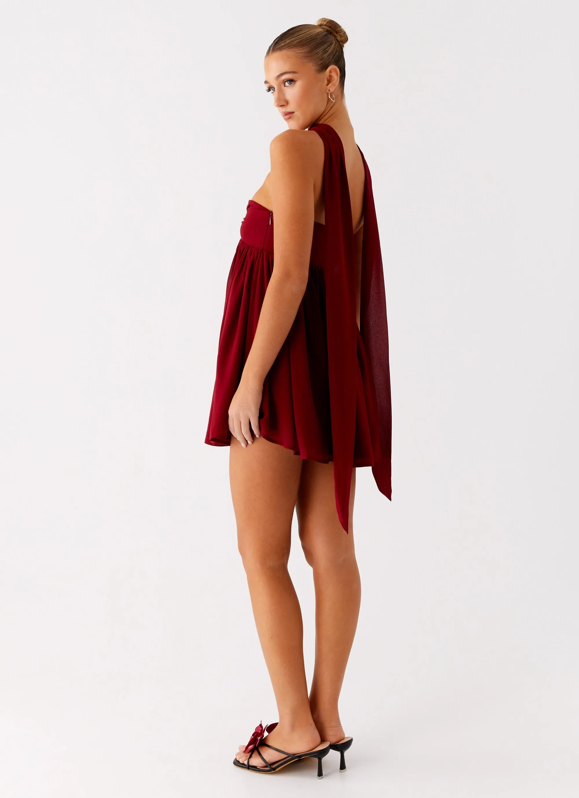 Saturn Mini Dress - Maroon Mood Outfit