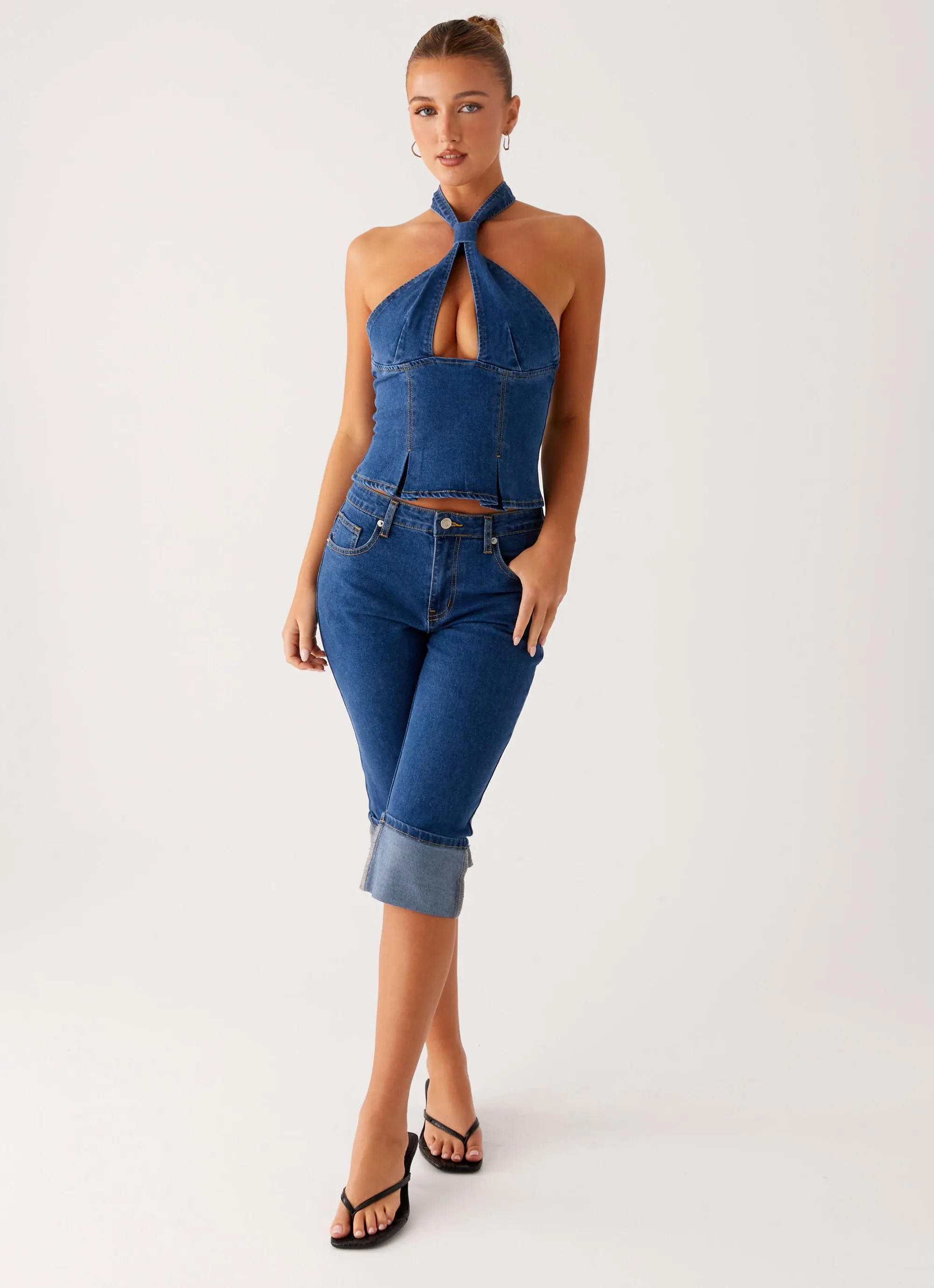 Saylor Denim Capri Jeans - Indigo Core Wardrobe