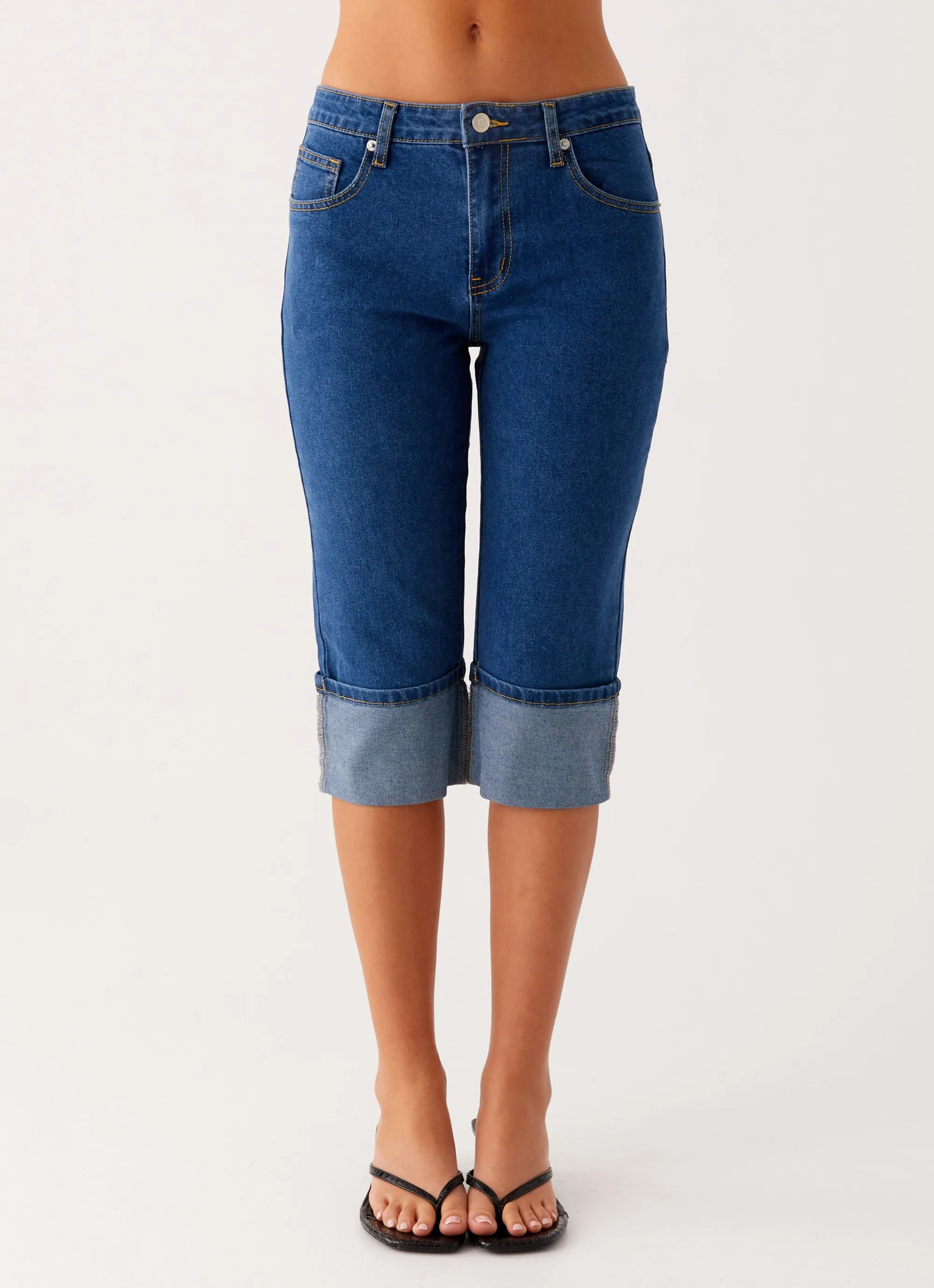 Saylor Denim Capri Jeans - Indigo Daily Musthave