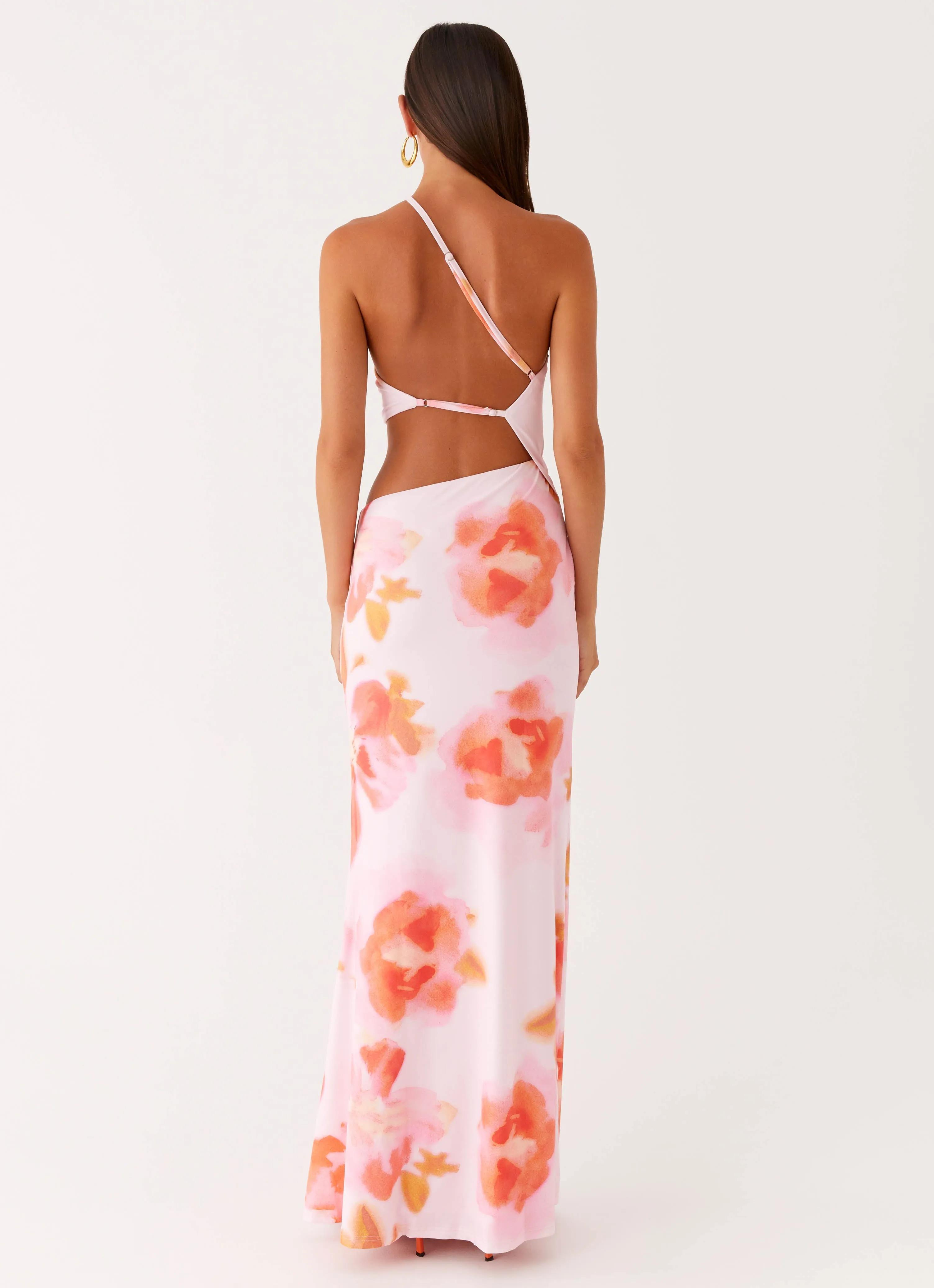 Riano Cut Out Maxi Dress - Blushing Blossom Romance Glow