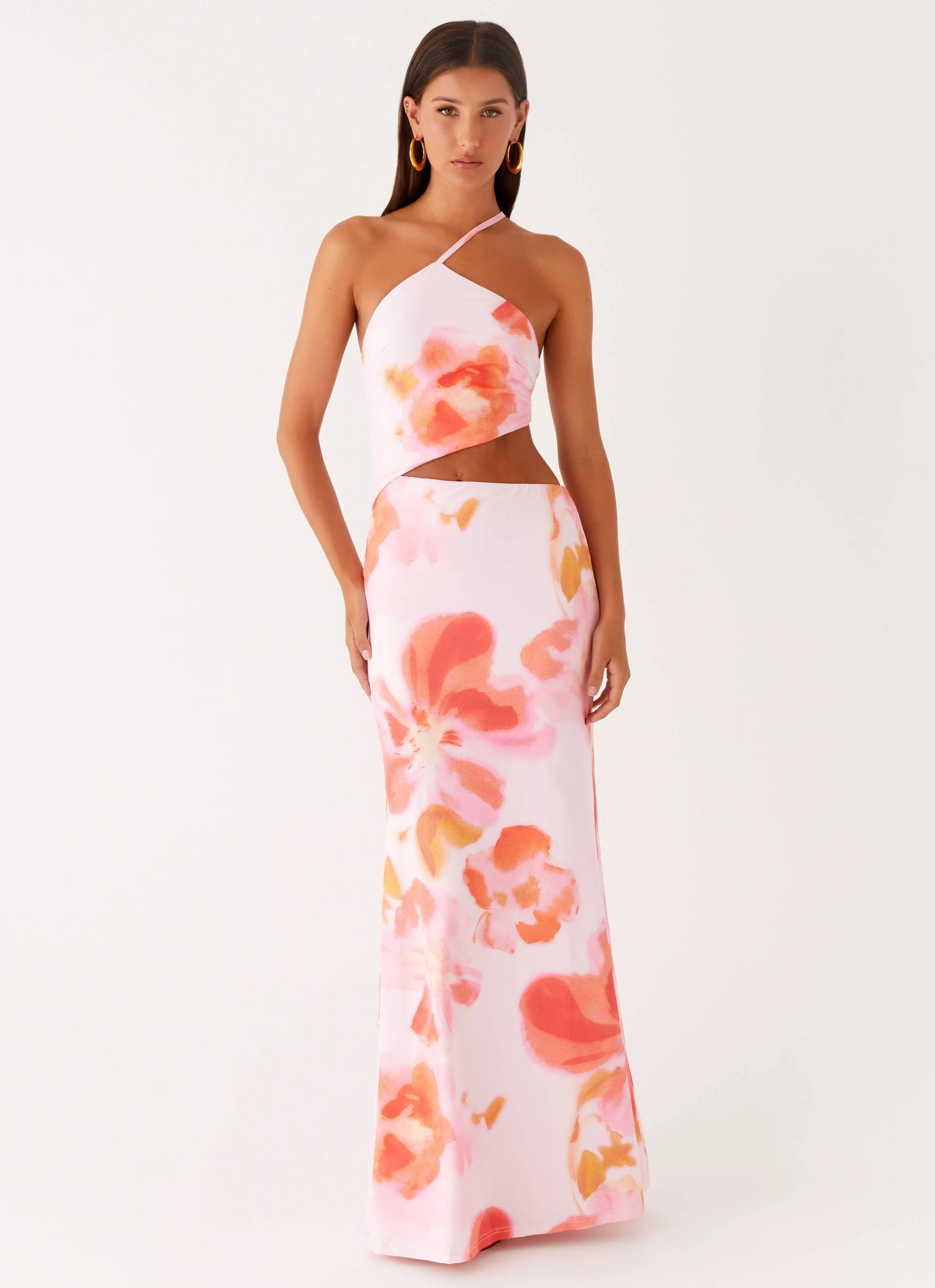 Wide Swing Chic Fit Riano Cut Out Maxi Dress - Blushing Blossom
