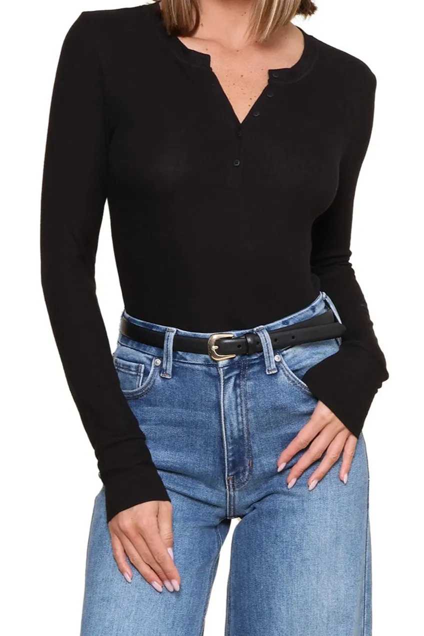 Scarlett Rib Henley Tension Balanced Design MoistureWicking Technology