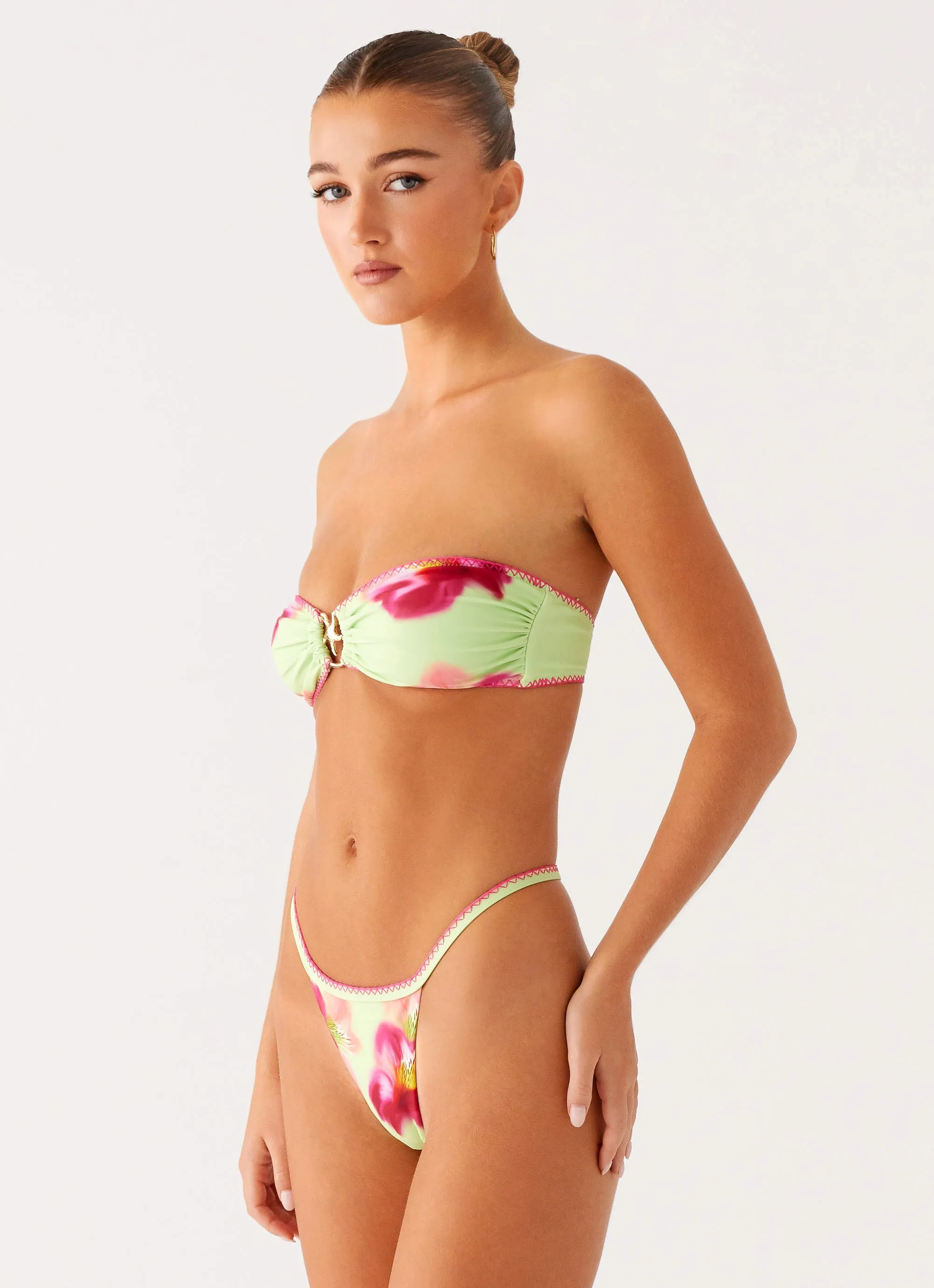 Trendsetter Laurel Bikini Bottom - Green Tropical