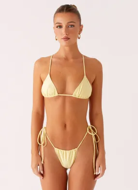 Lissy Bikini Bottoms - Yellow Side Tie Dawn Swim