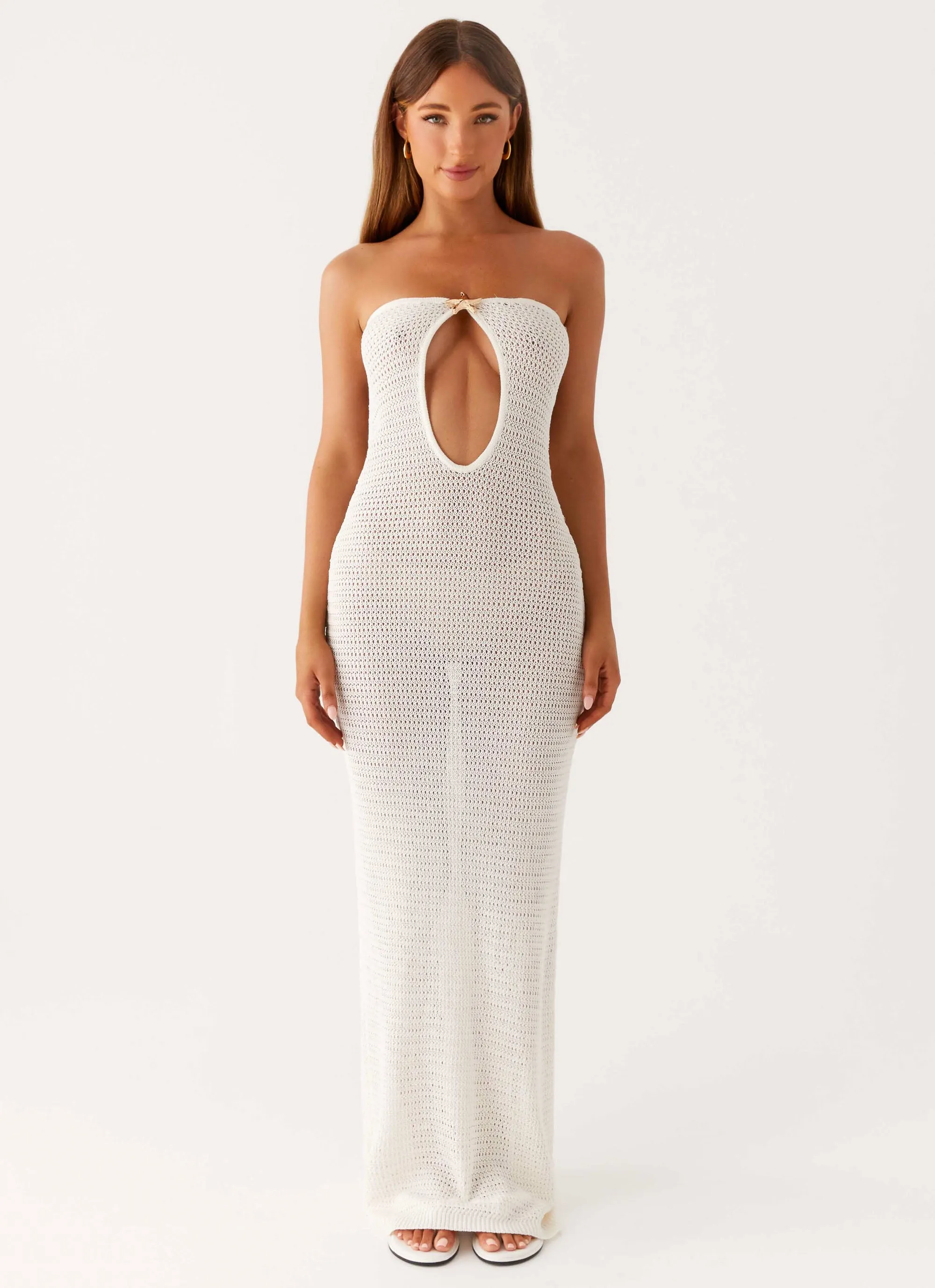 Flattering Silhouette Seafoam Maxi Dress - Ivory
