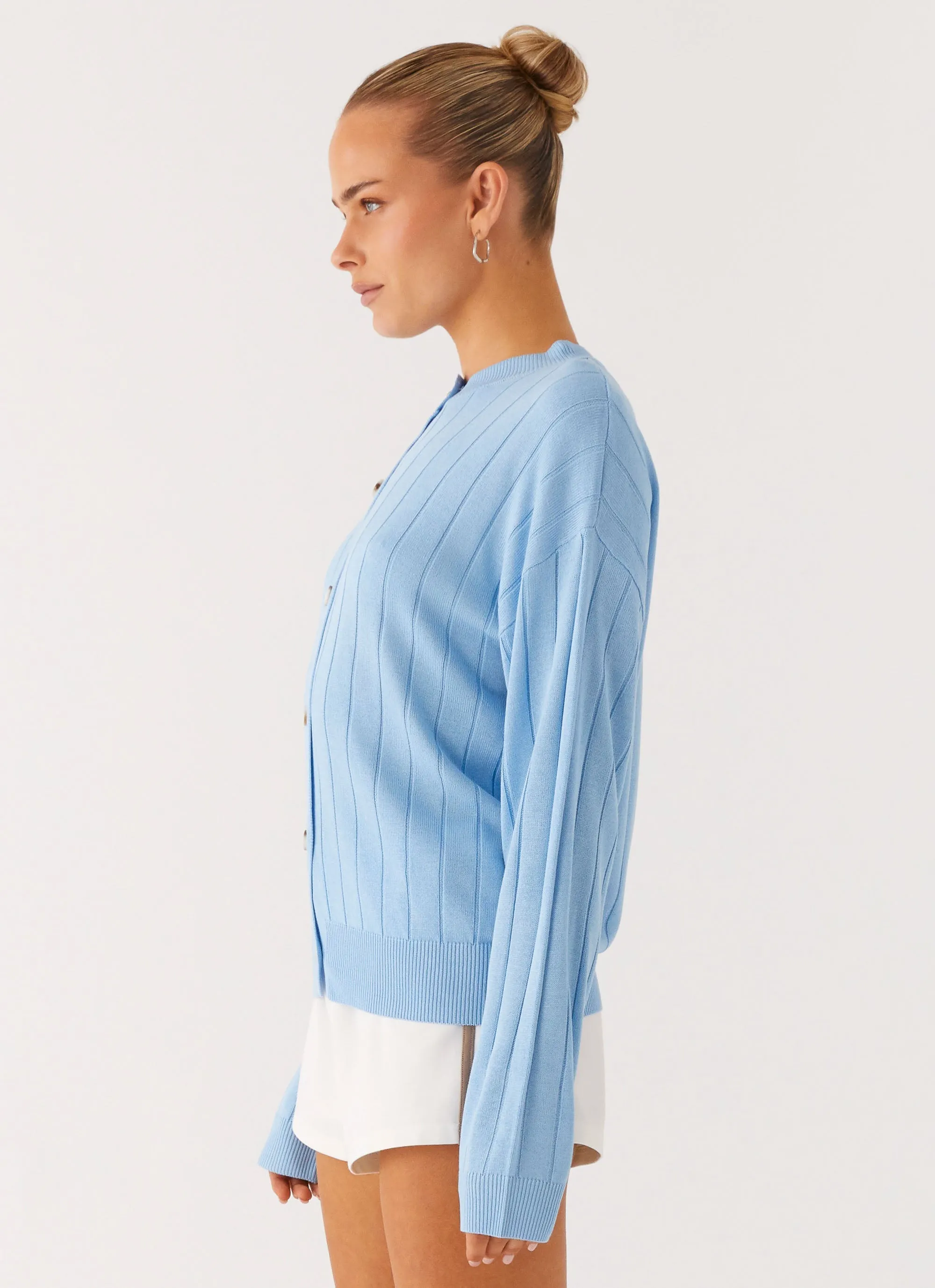 Interchangeable Liners Leo Oversized Cardigan - Sky Blue