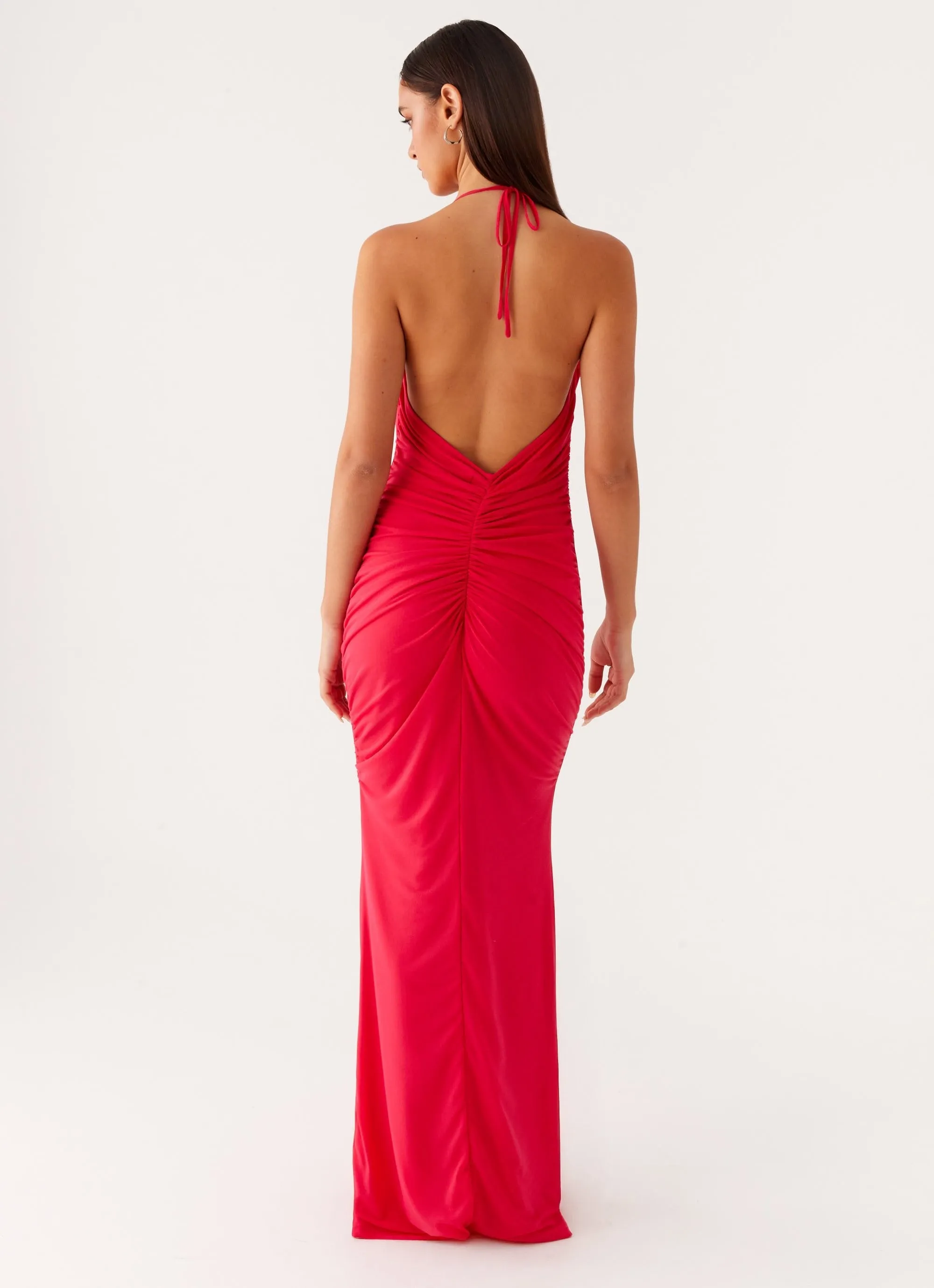 Amari Maxi Dress - Raspberry Glam Feel Neat Finish